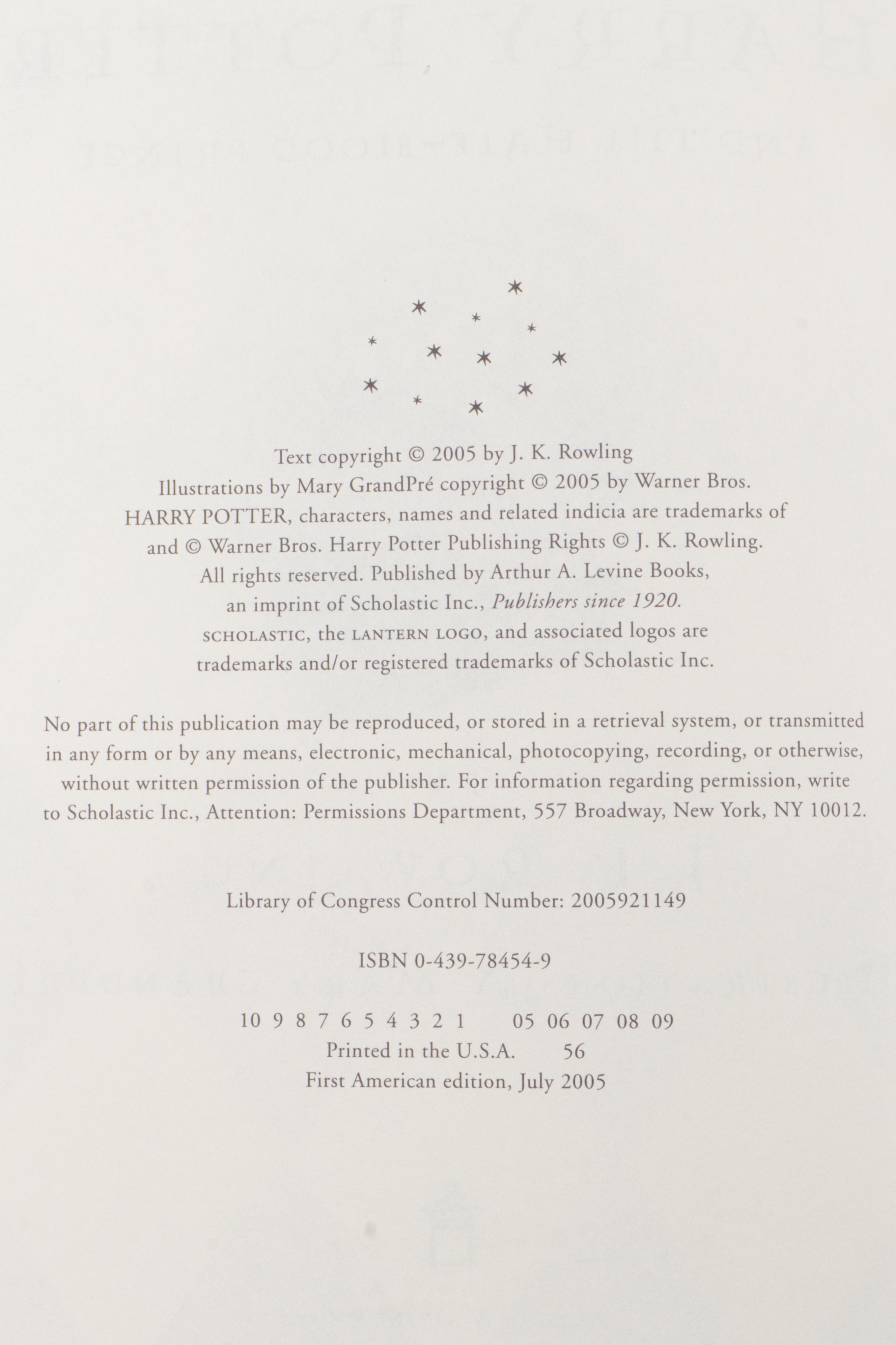 First American Edition "Harry Potter" Complete Set by J. K. Rowling