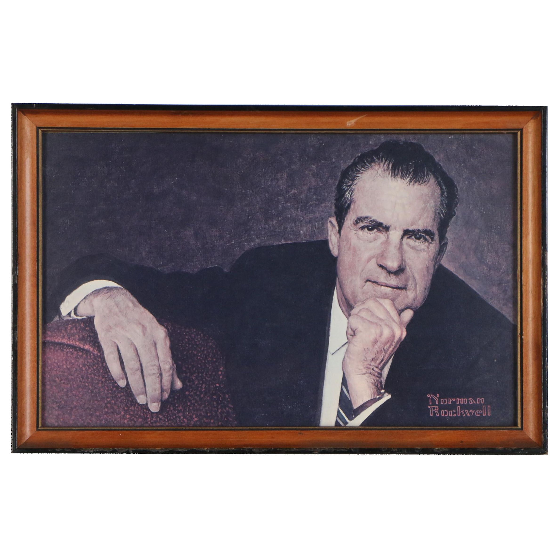 Offset Lithograph after Norman Rockwell "Richard Nixon", Late 20th Century