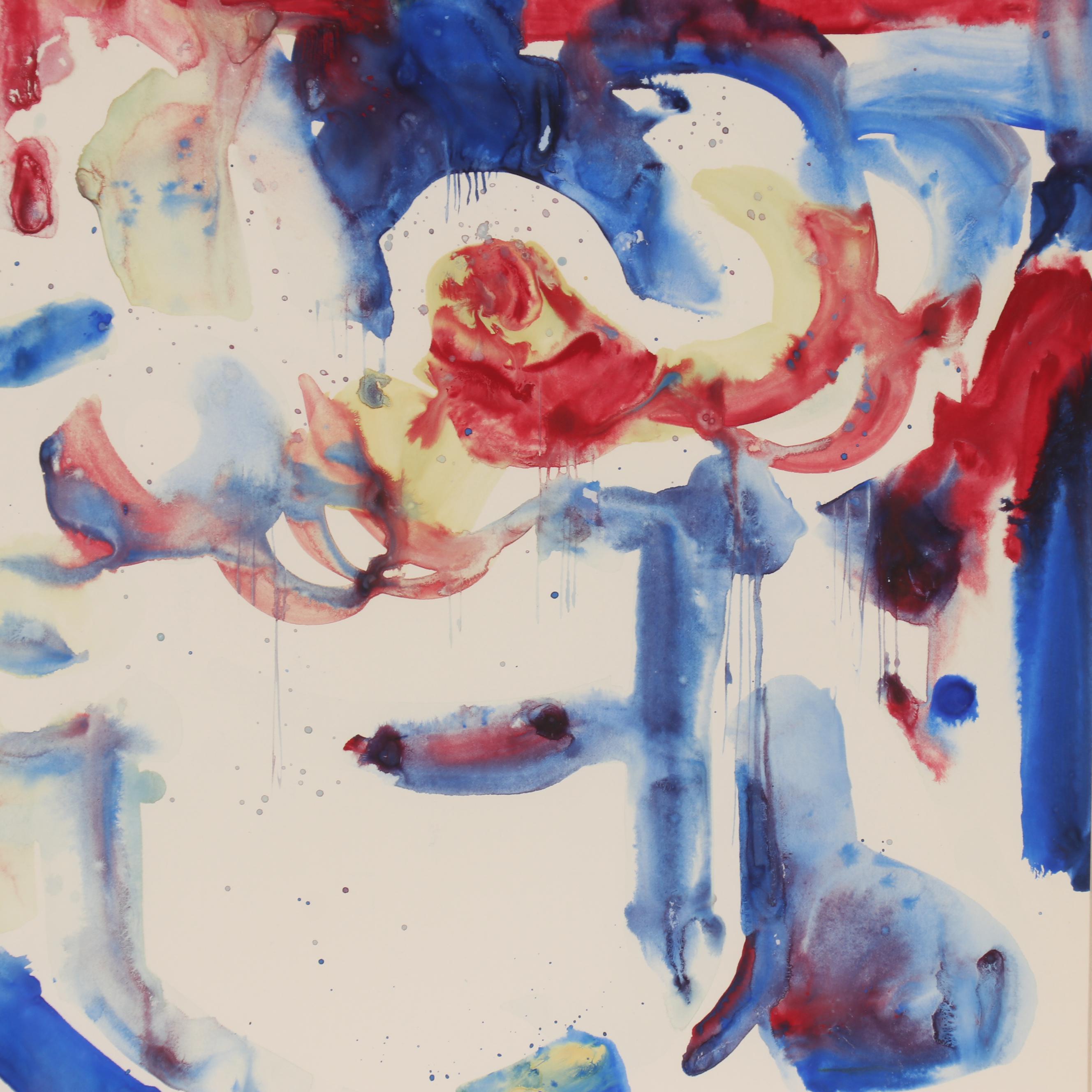 Jack Meanwell Abstract Watercolor Painting, 1978