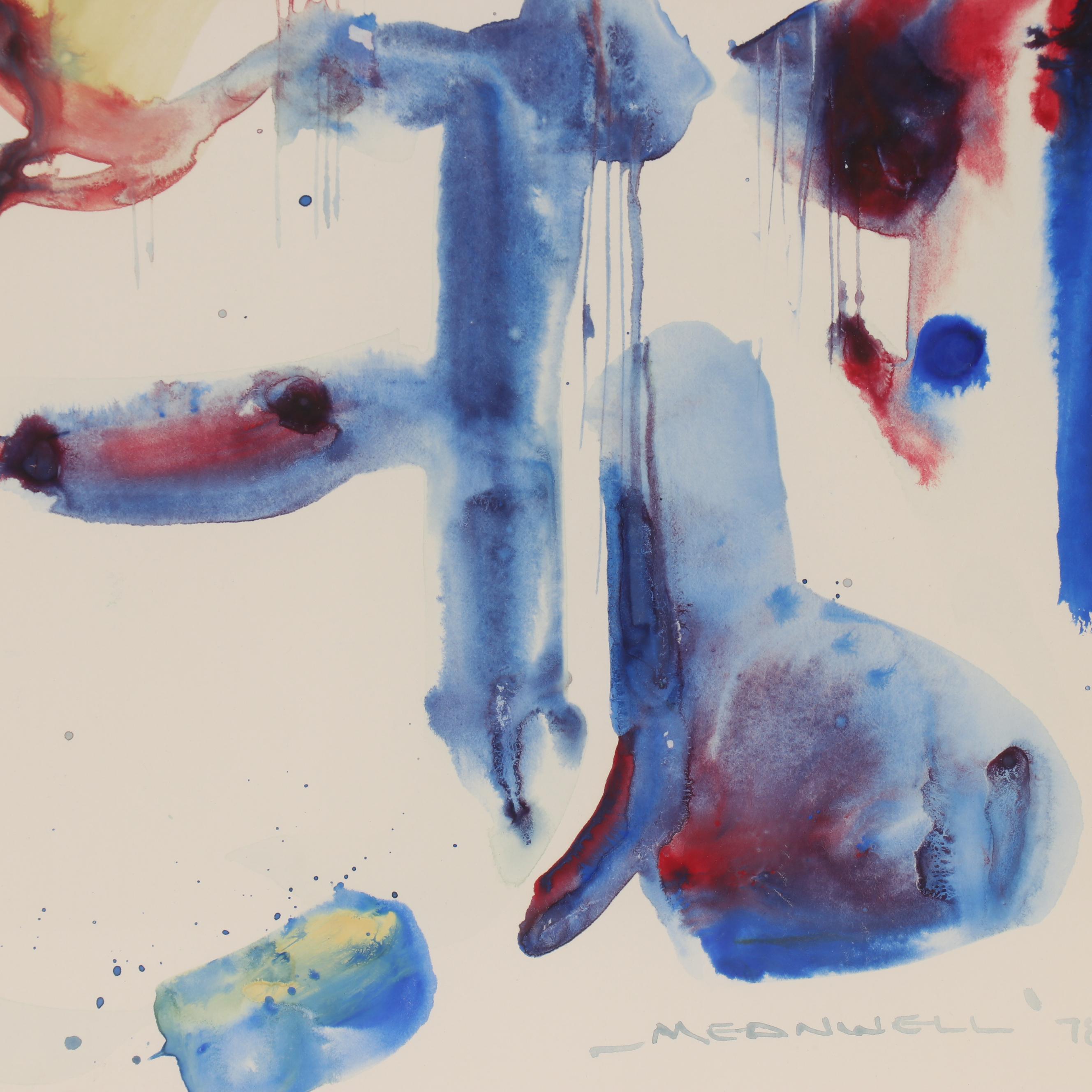 Jack Meanwell Abstract Watercolor Painting, 1978