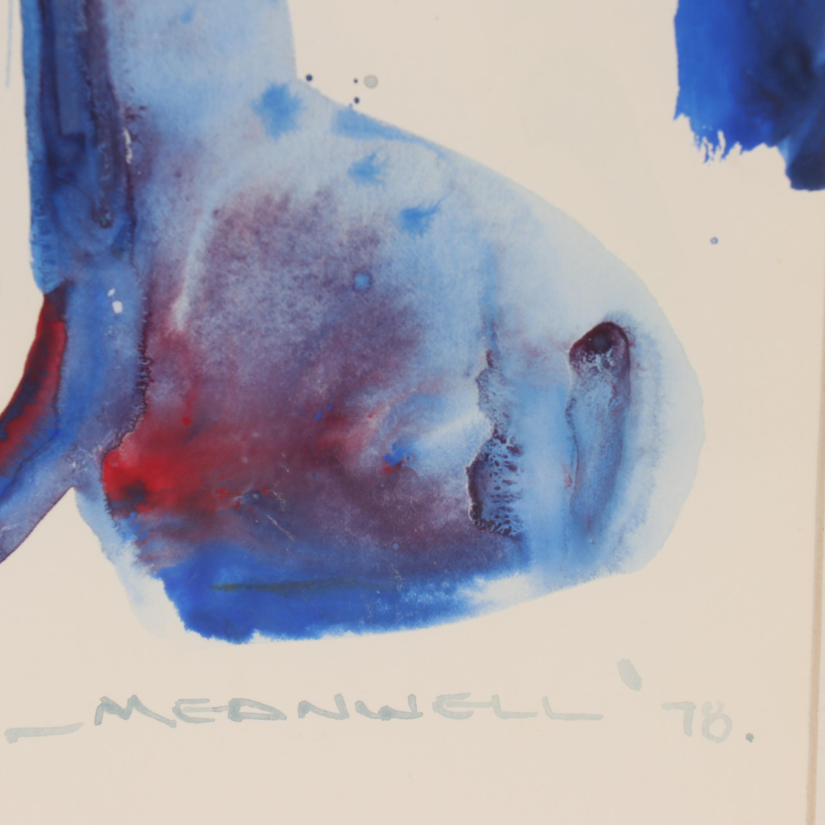 Jack Meanwell Abstract Watercolor Painting, 1978