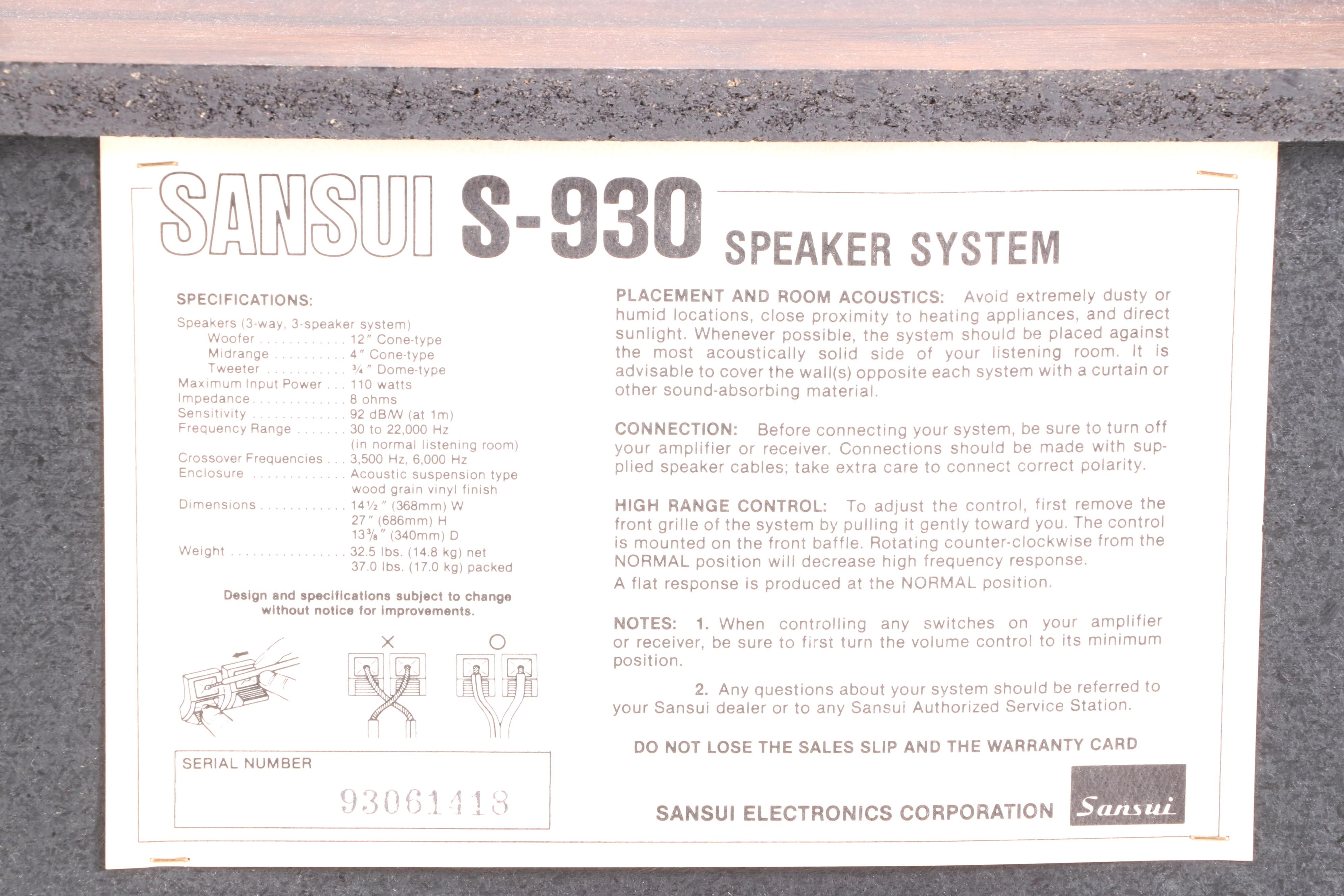 Sansui Stereo Stystem with Turntable and Speakers