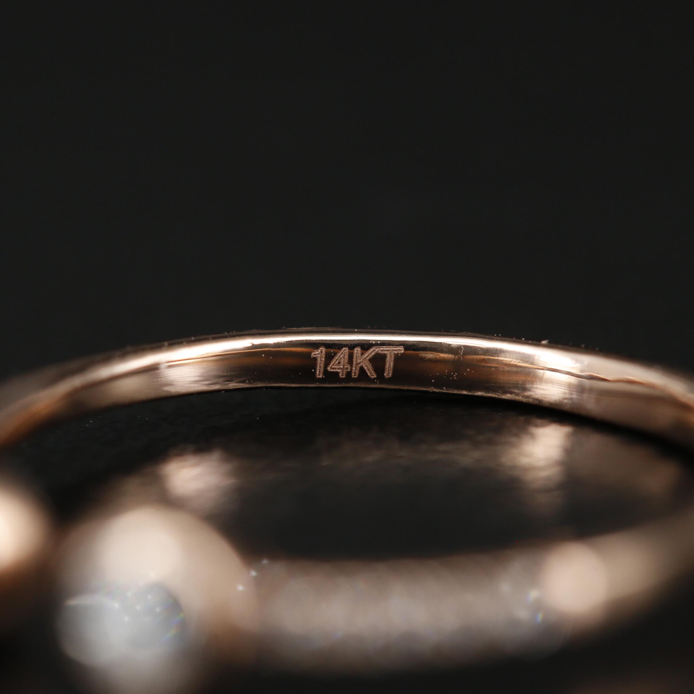 14K Diamond Open Shank Ring