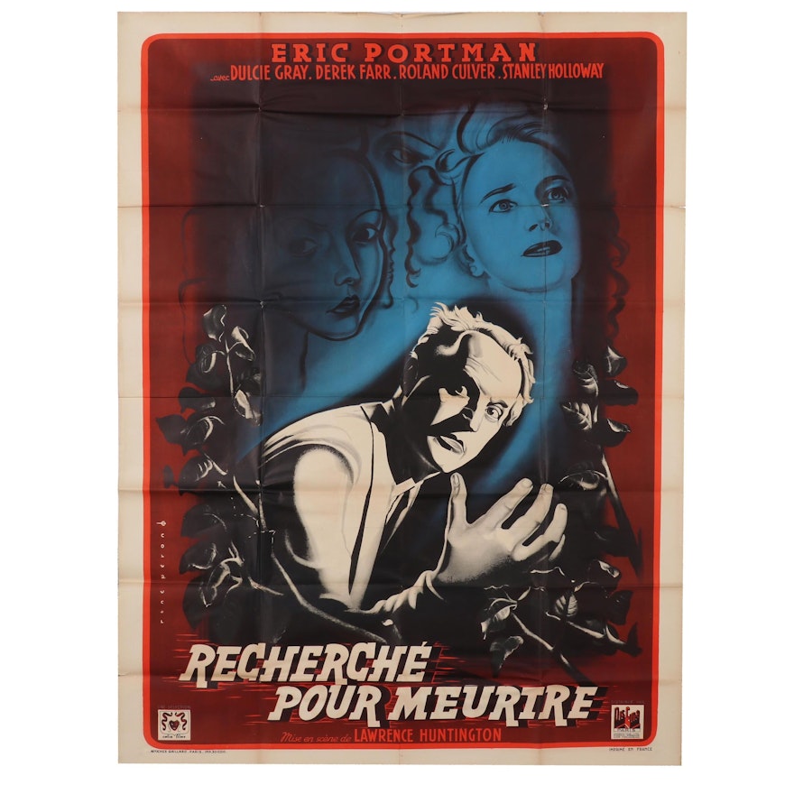 Offset Lithograph Movie Poster for "Recherché pour Meutre", Circa 1946