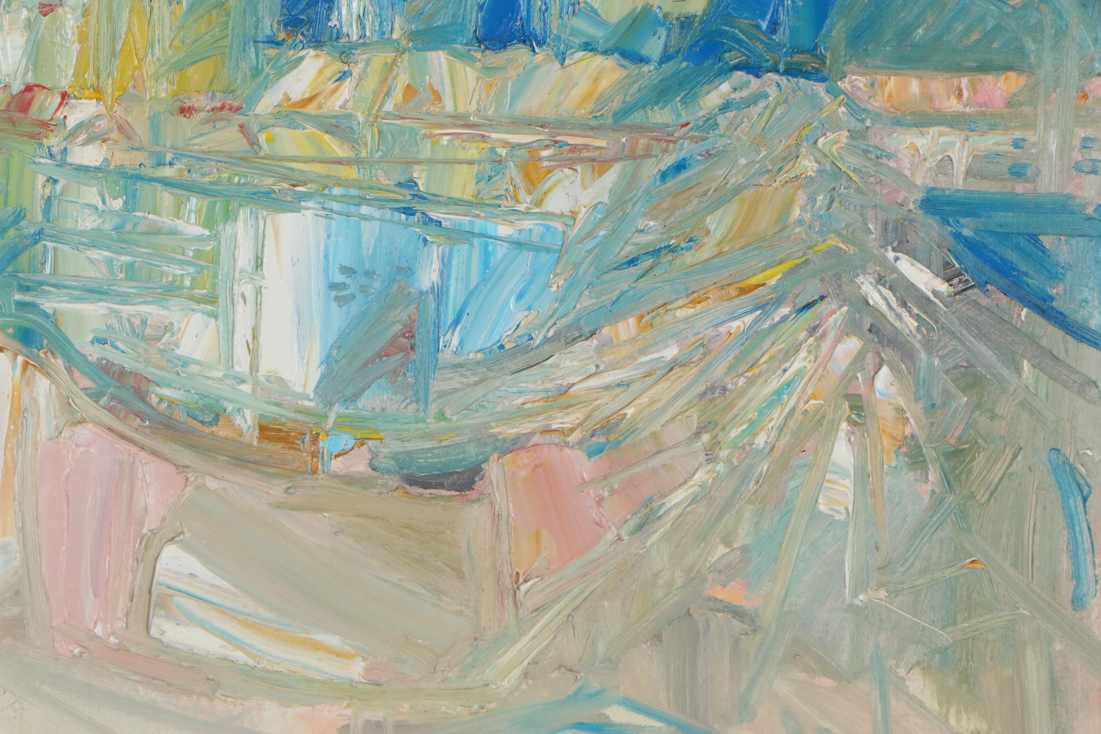 Jack Meanwell Abstract Impasto Oil Painting "Canyon Shapes", 1988