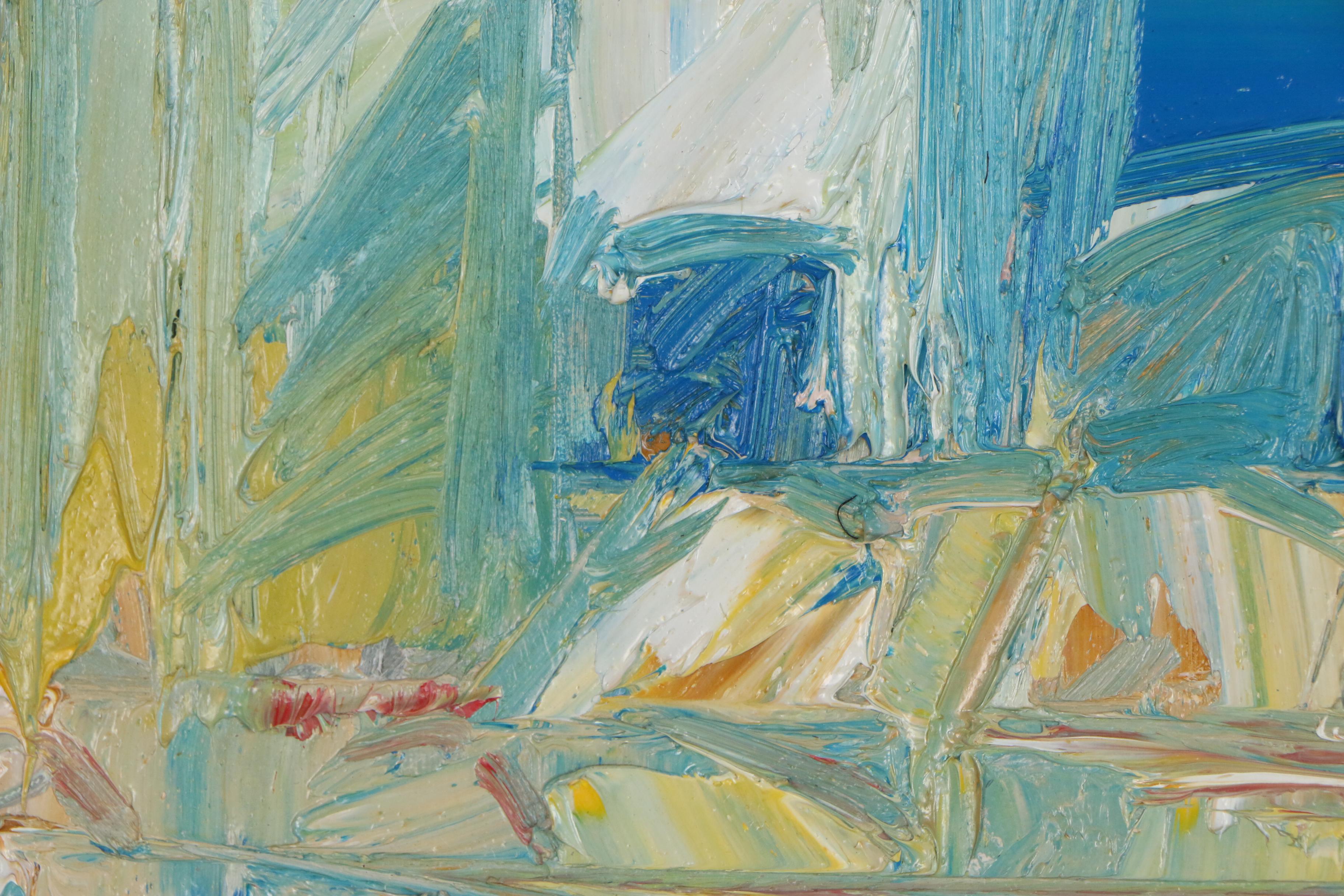 Jack Meanwell Abstract Impasto Oil Painting "Canyon Shapes", 1988