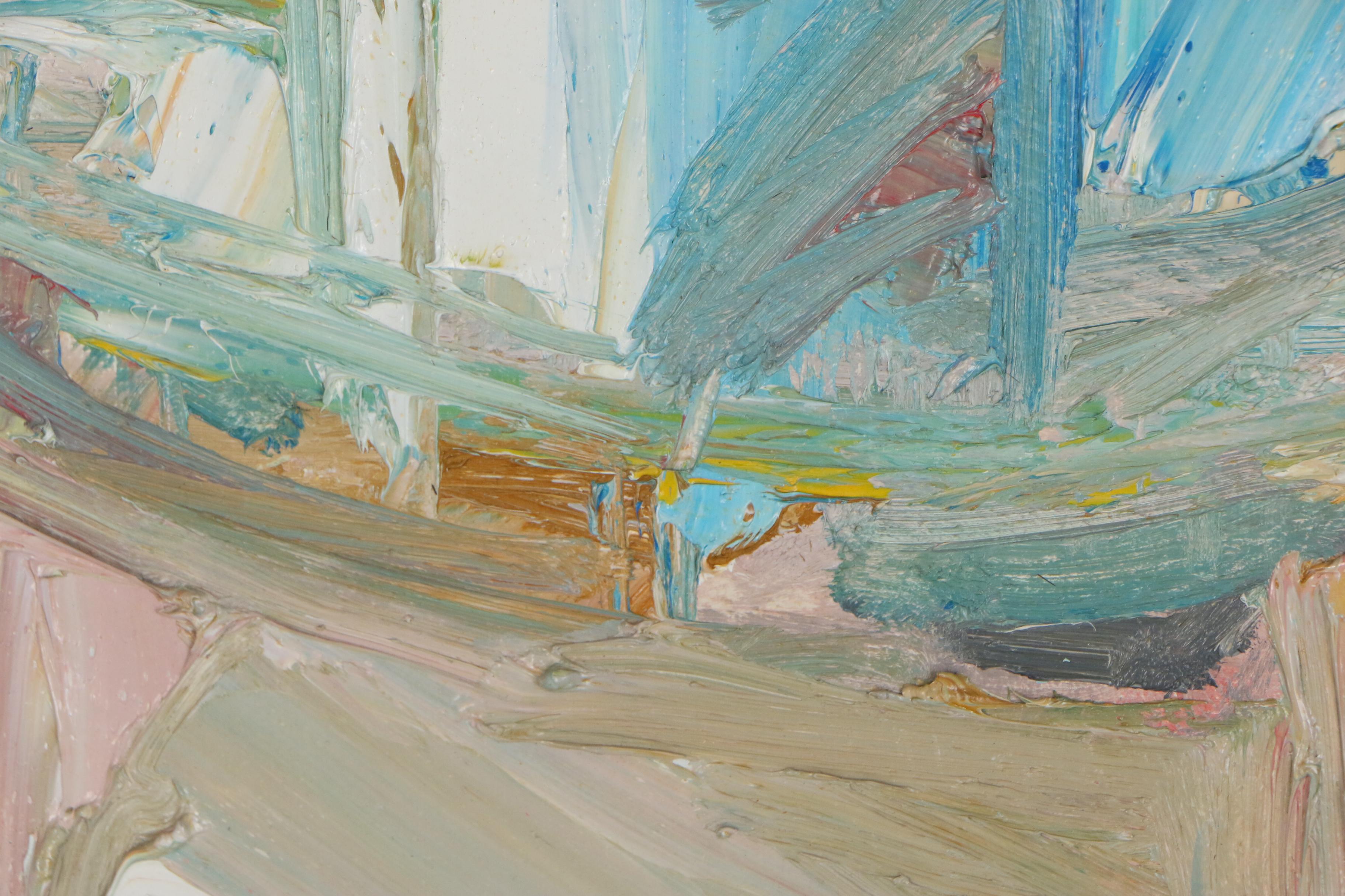 Jack Meanwell Abstract Impasto Oil Painting "Canyon Shapes", 1988