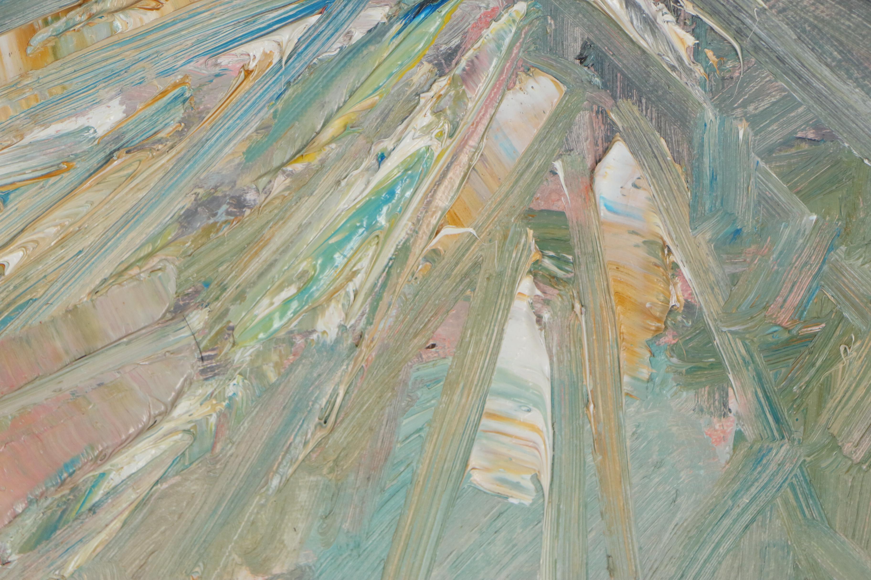 Jack Meanwell Abstract Impasto Oil Painting "Canyon Shapes", 1988