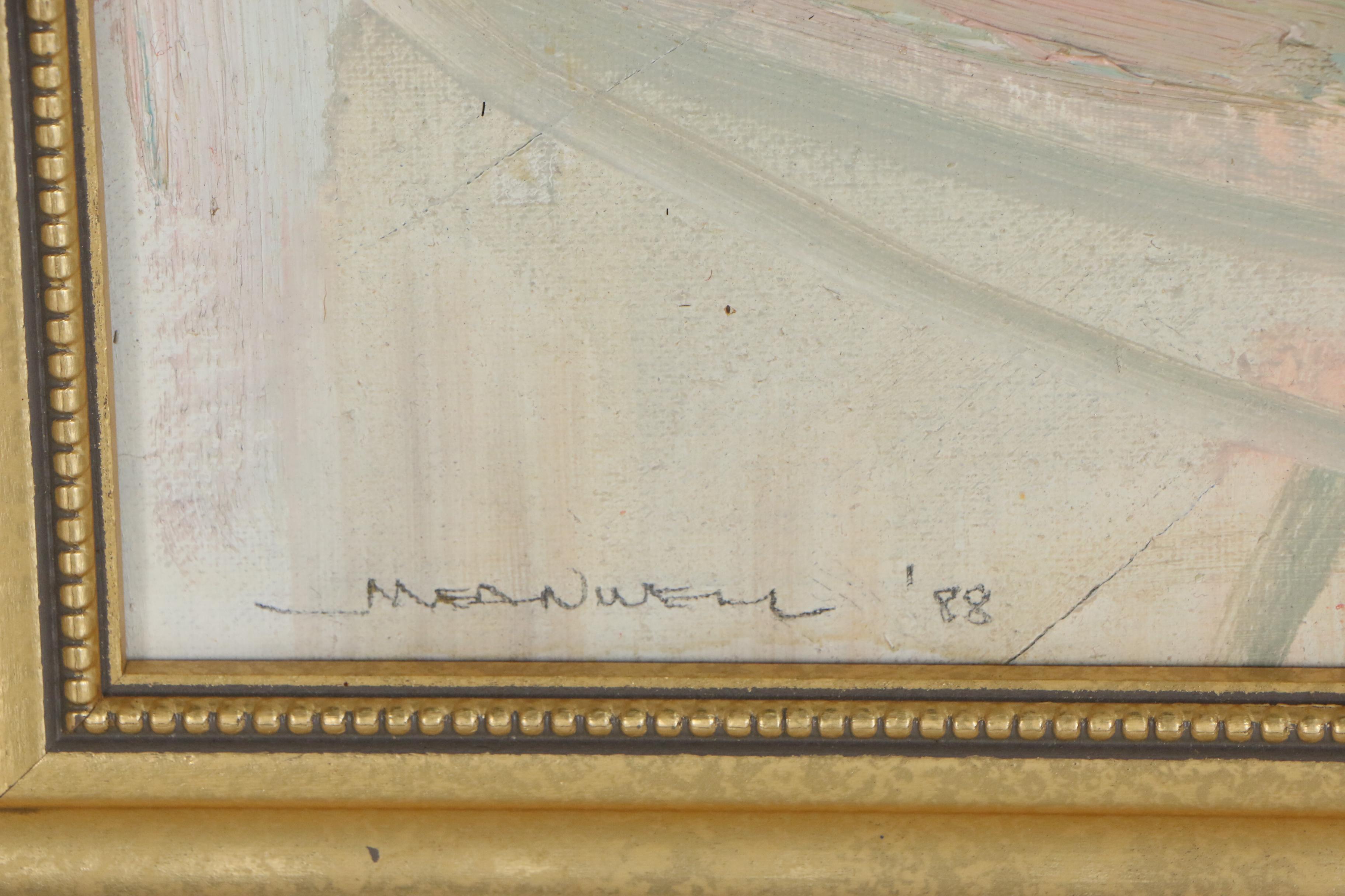 Jack Meanwell Abstract Impasto Oil Painting "Canyon Shapes", 1988