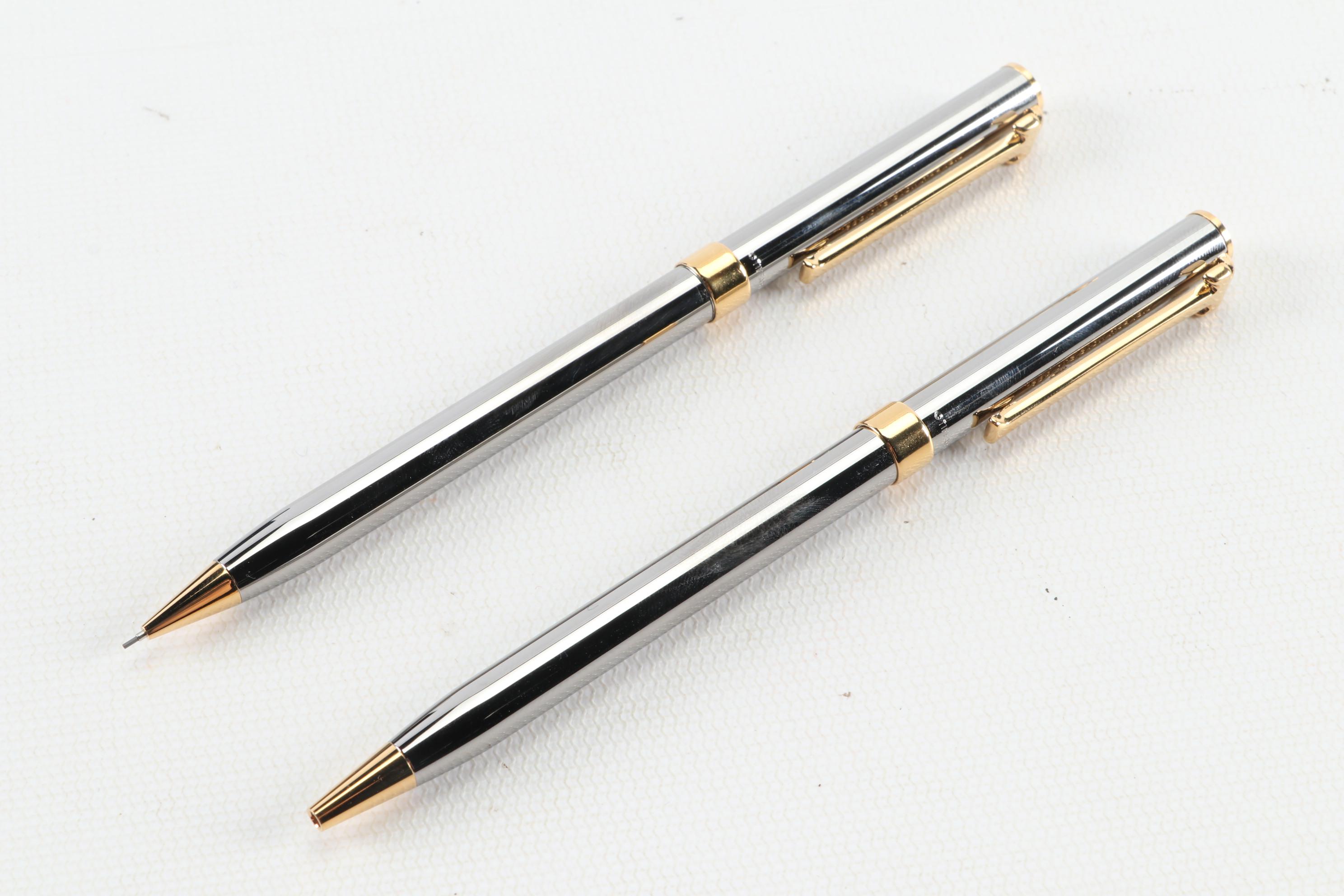 Tiffany & Co. Ruthenium T-Clip Ballpoint Pen and Pencil Set