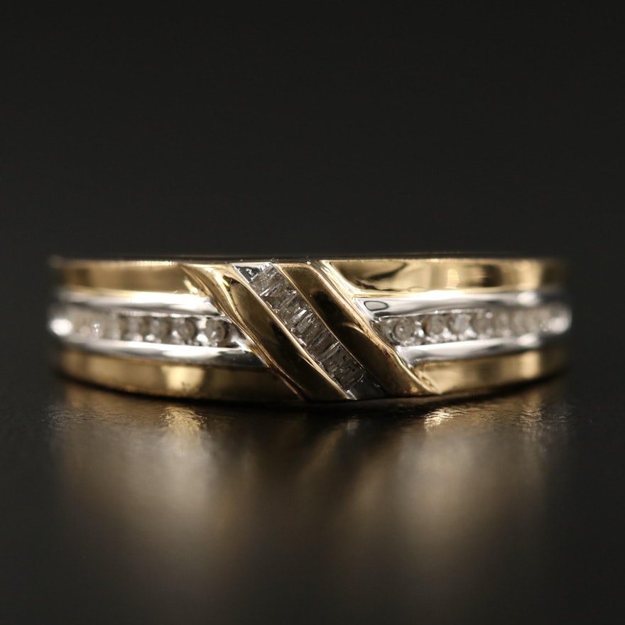 Sterling Silver Channel Set Diamond Band