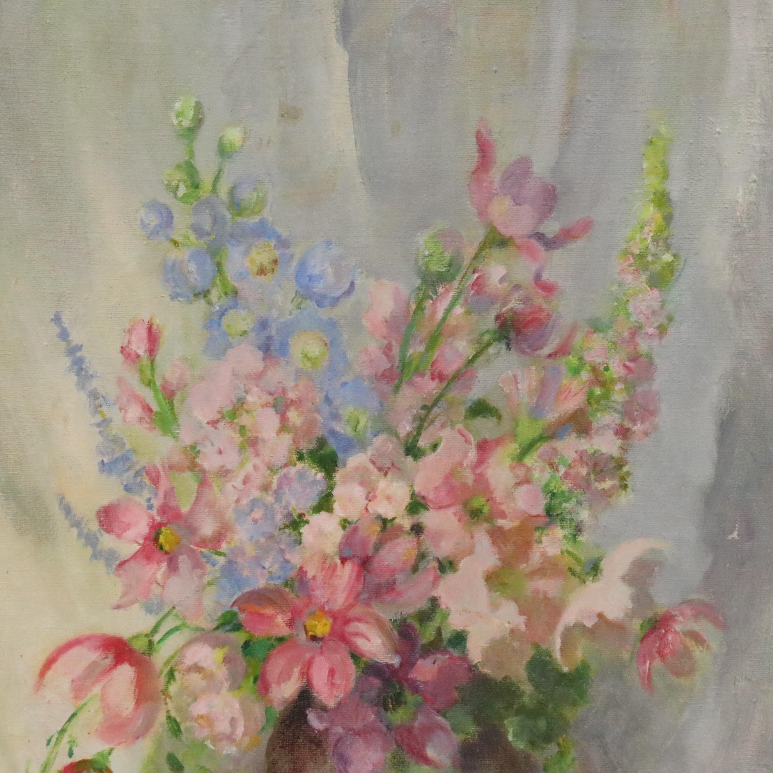 Grace Collier Floral Still Life Oil Painting, 20th Century