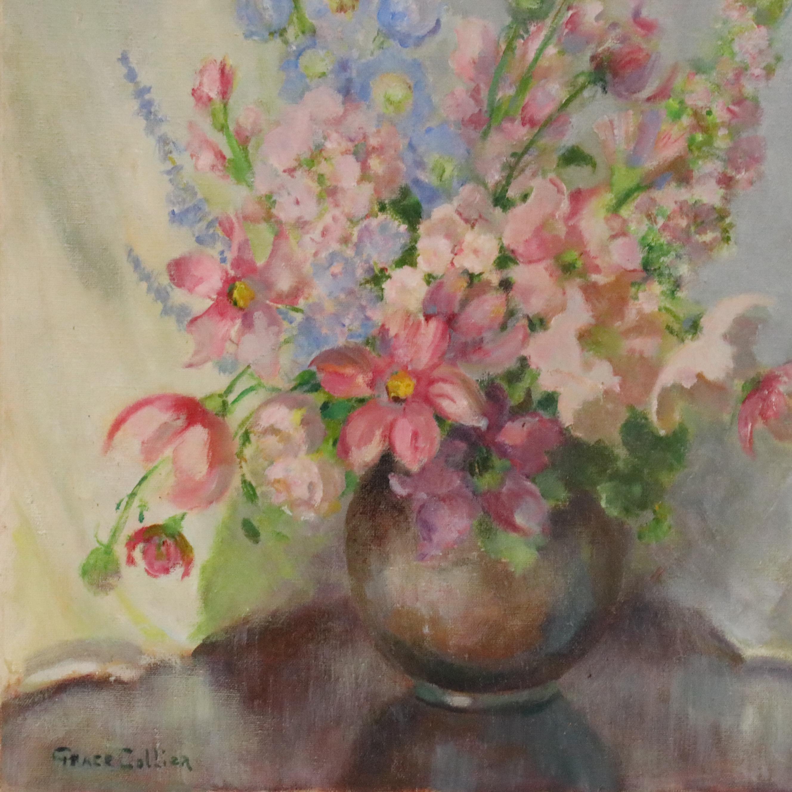 Grace Collier Floral Still Life Oil Painting, 20th Century