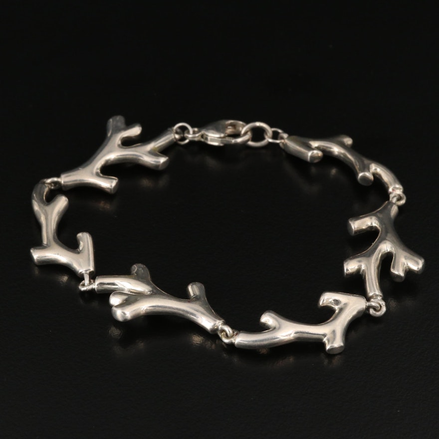 Tiffany & Co. Sterling Branch Motif Link Bracelet