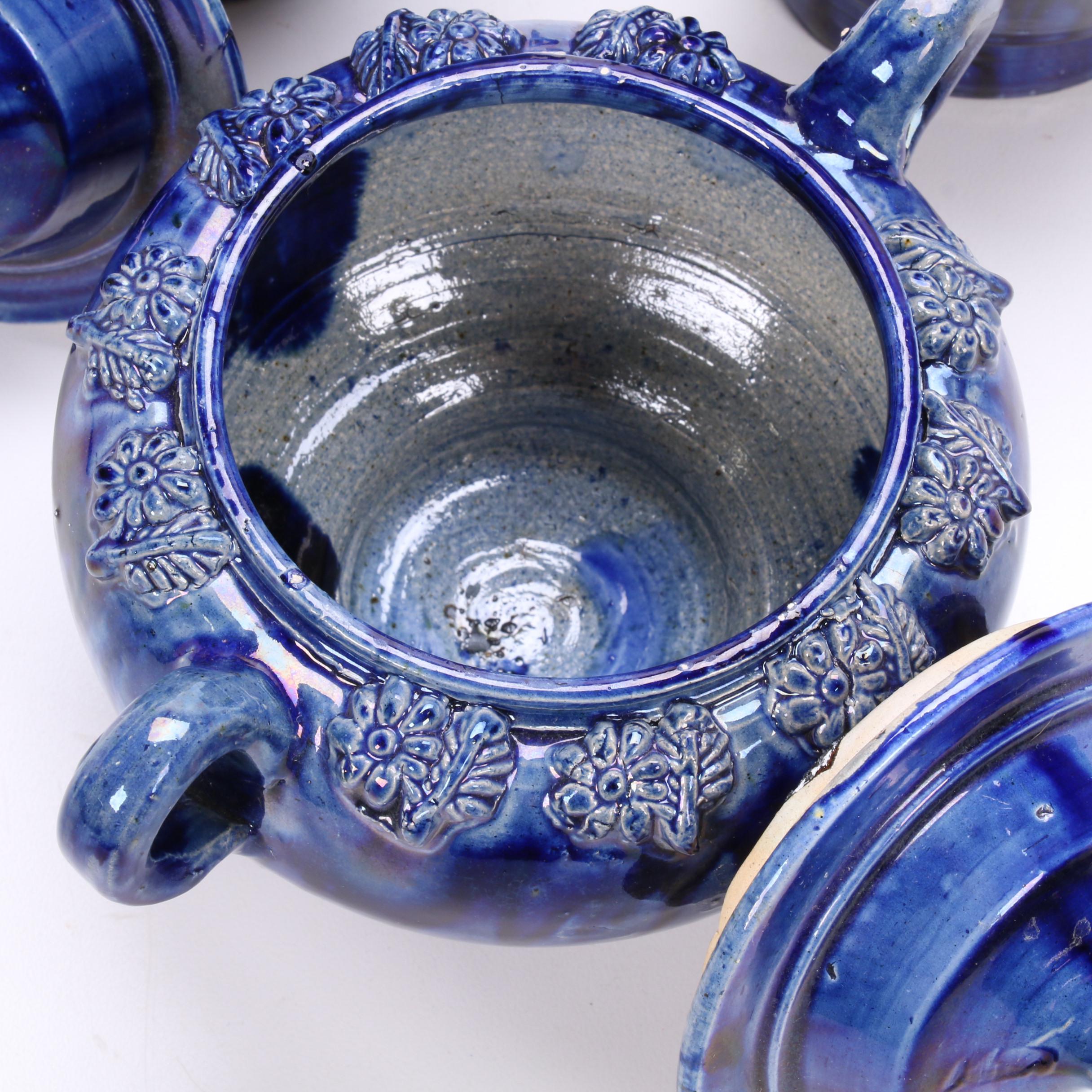 Blue Drip Glaze Ceramic Tea and Coffee Service