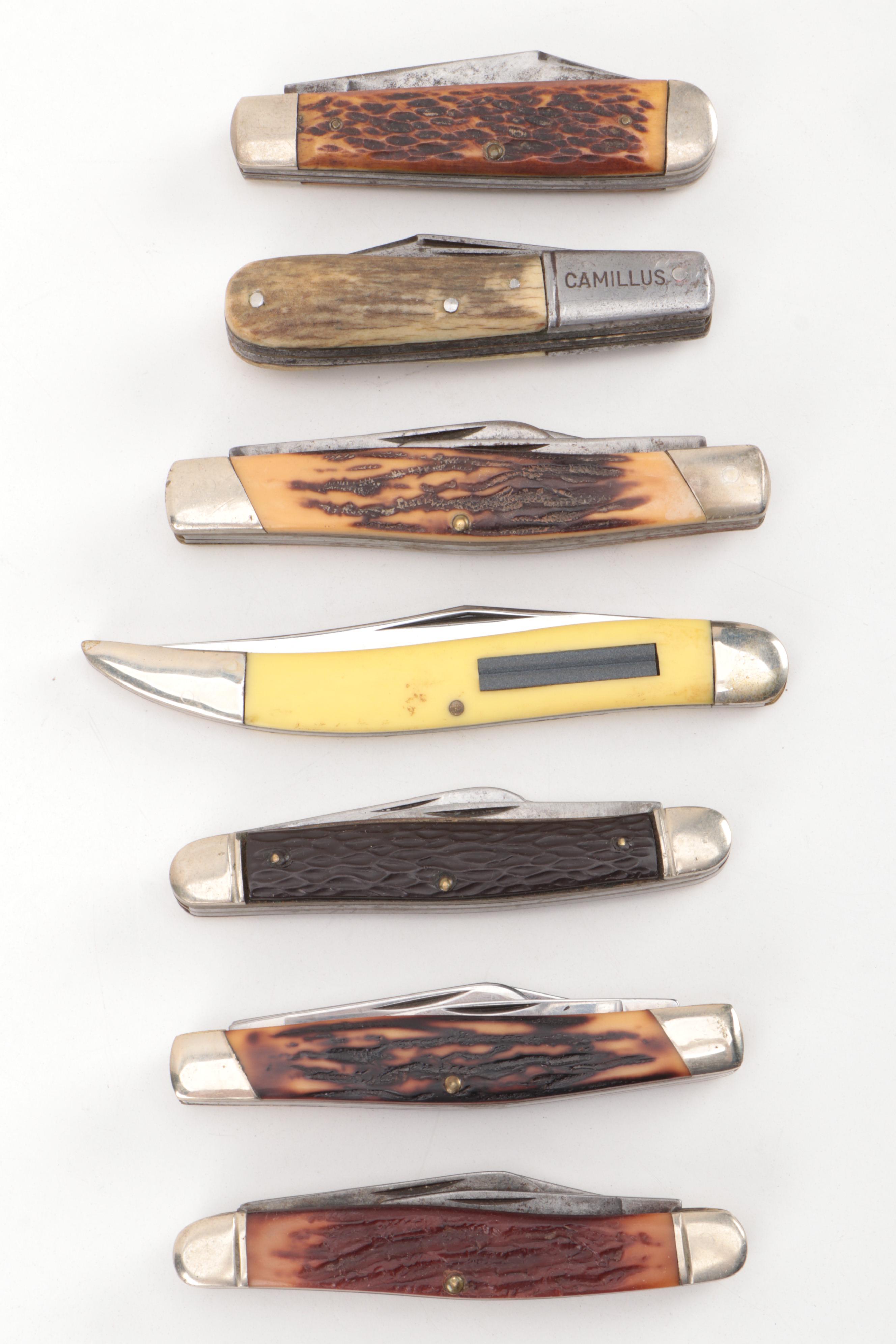 Camillus Folding Pocket Knives Including "Sword Brand" #78 and More