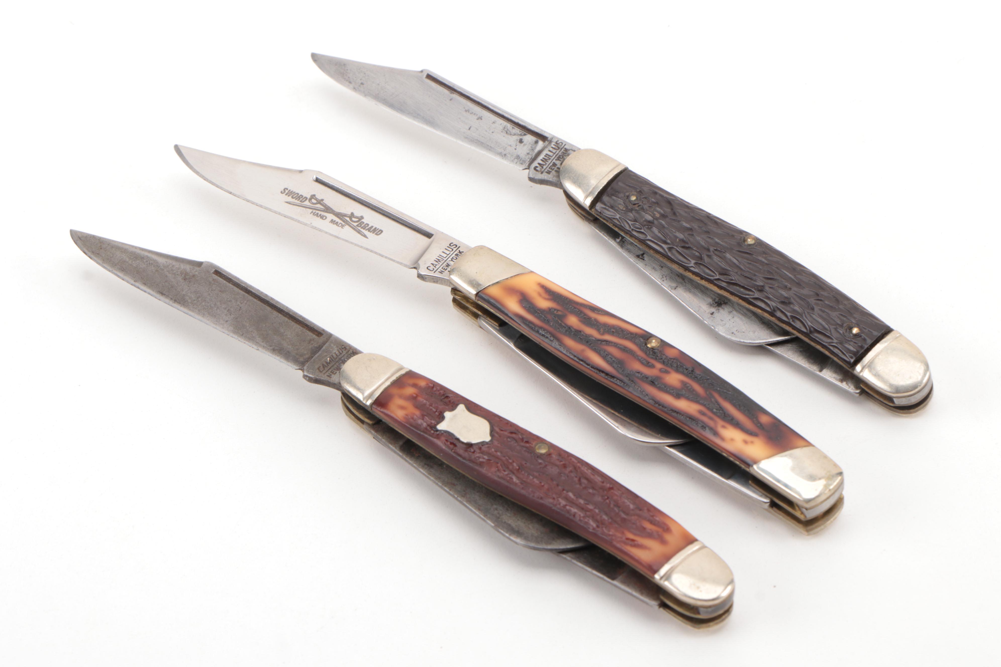 Camillus Folding Pocket Knives Including "Sword Brand" #78 and More