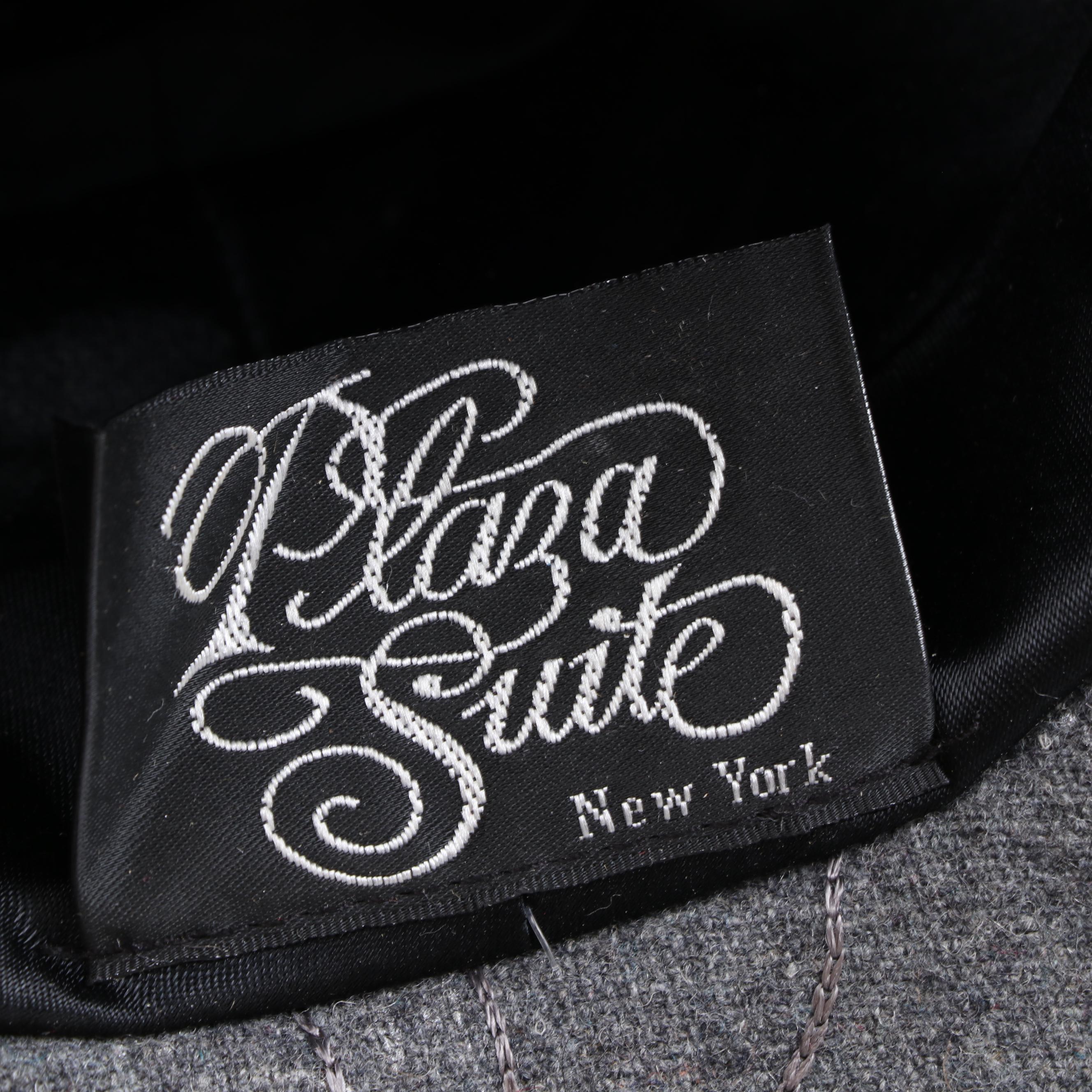 Plaza Suite New York Feather Hat in Grey and Black with Hat Box