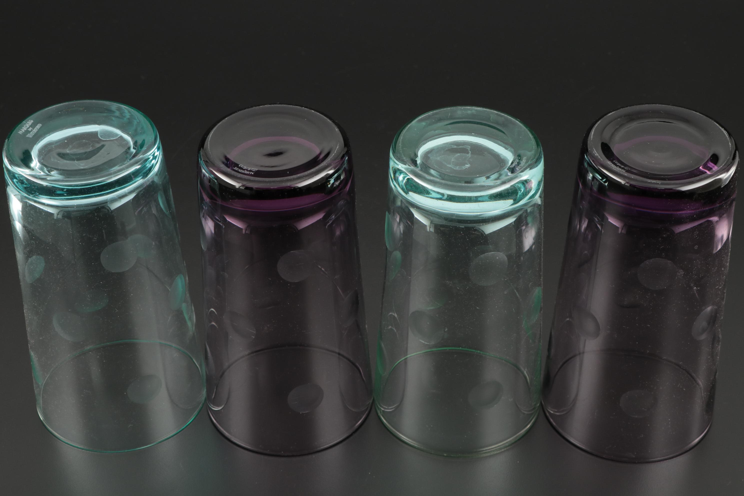 Marquis by Waterford "Polka Dot" Crystal Martini and Highball Glasses, 2002–2004