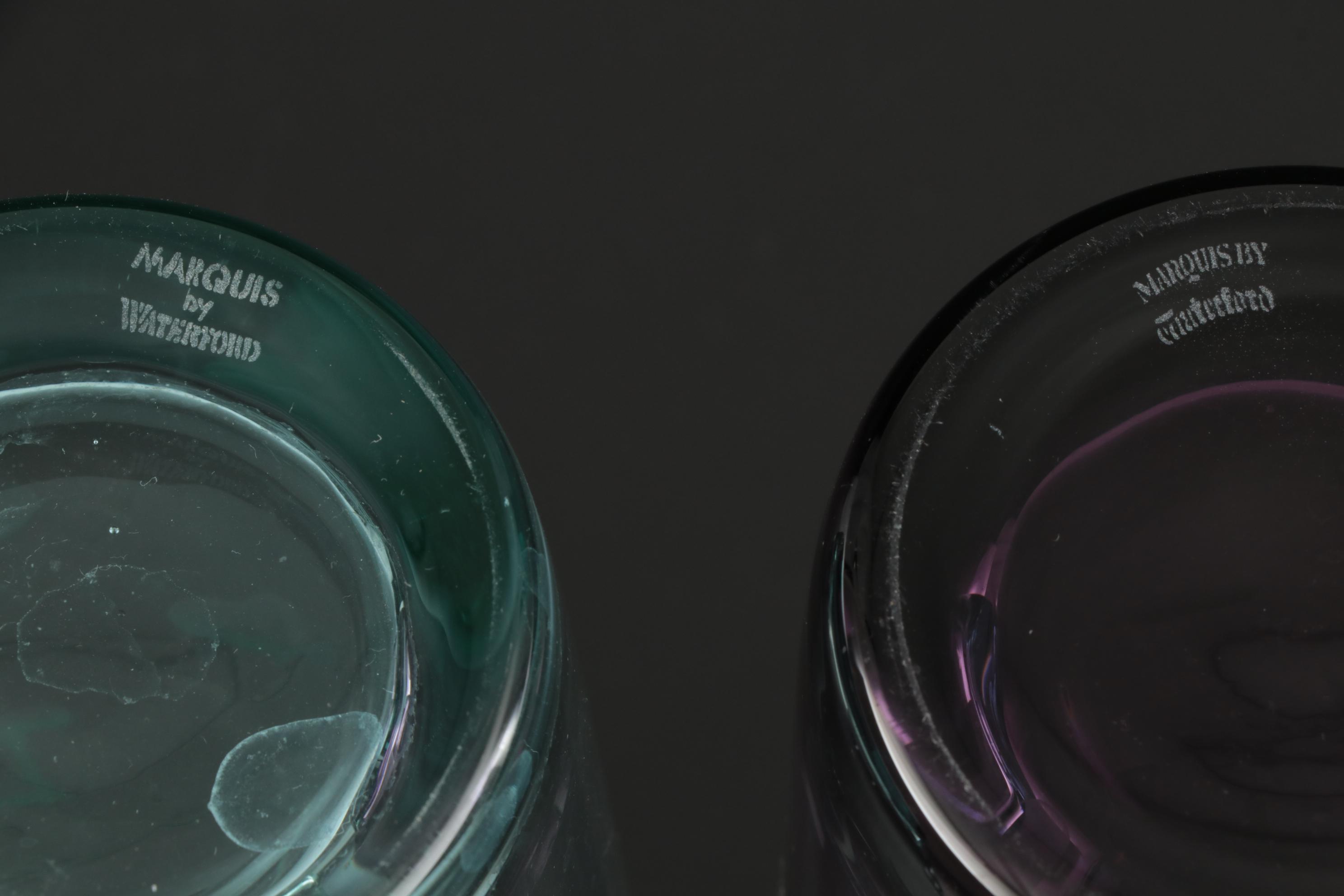 Marquis by Waterford "Polka Dot" Crystal Martini and Highball Glasses, 2002–2004