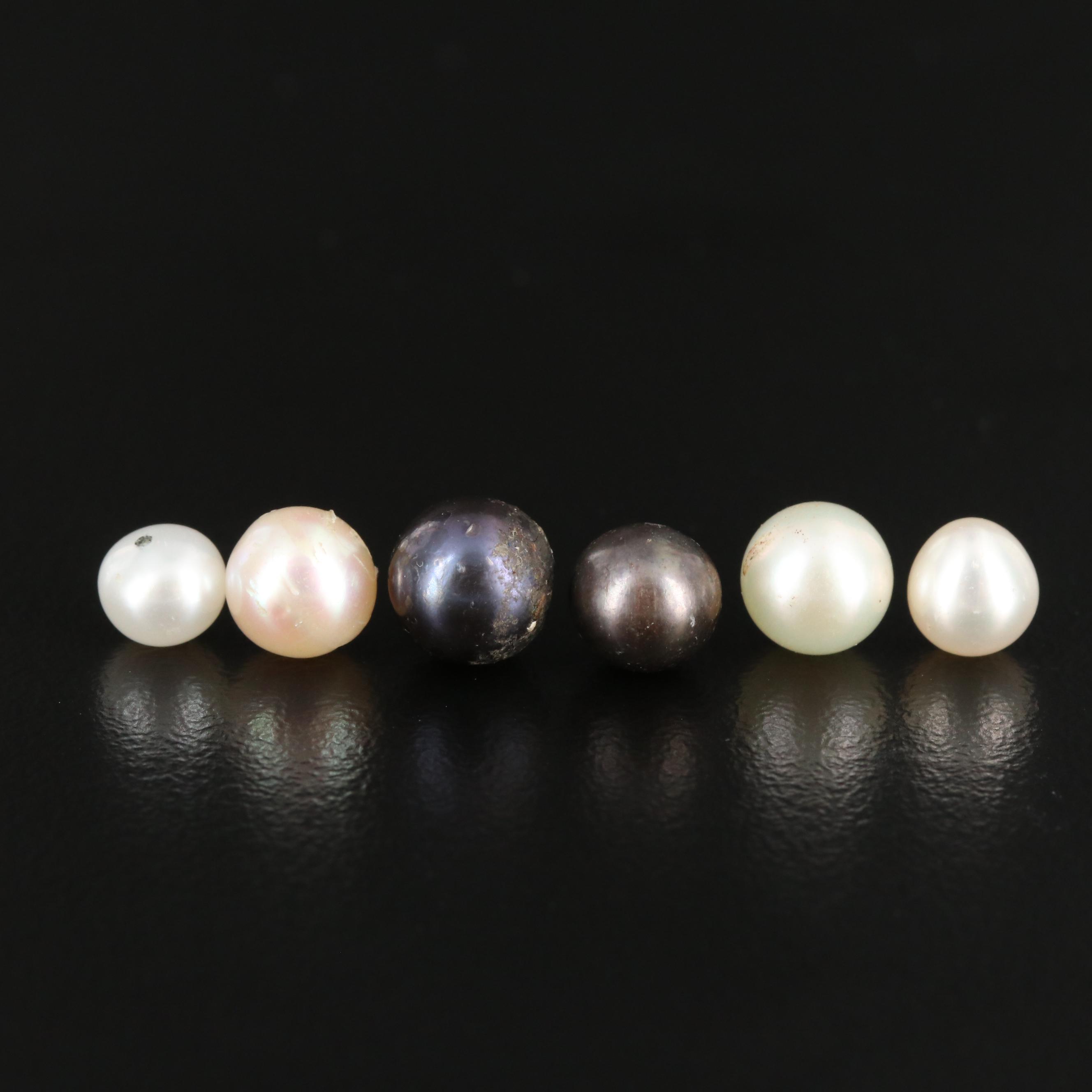 Loose 10.55 CTW Near Round and Semi-Baroque Cultured Pearls