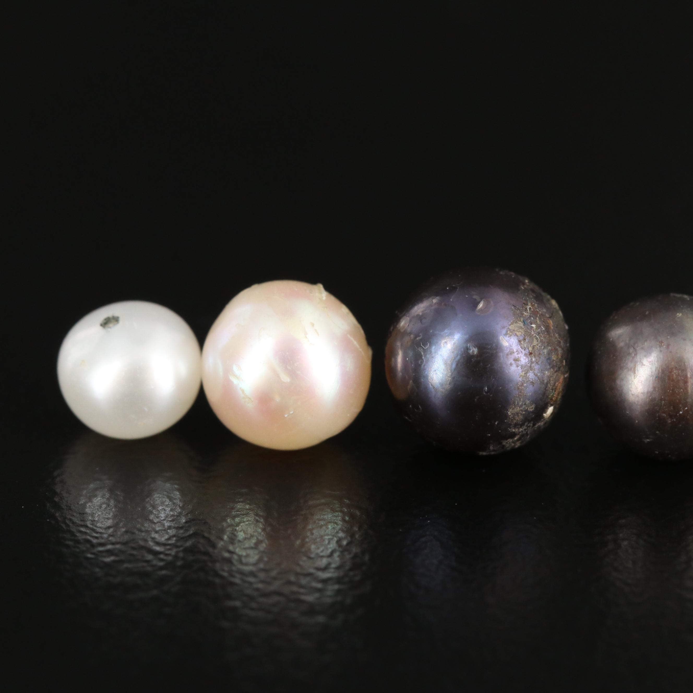 Loose 10.55 CTW Near Round and Semi-Baroque Cultured Pearls