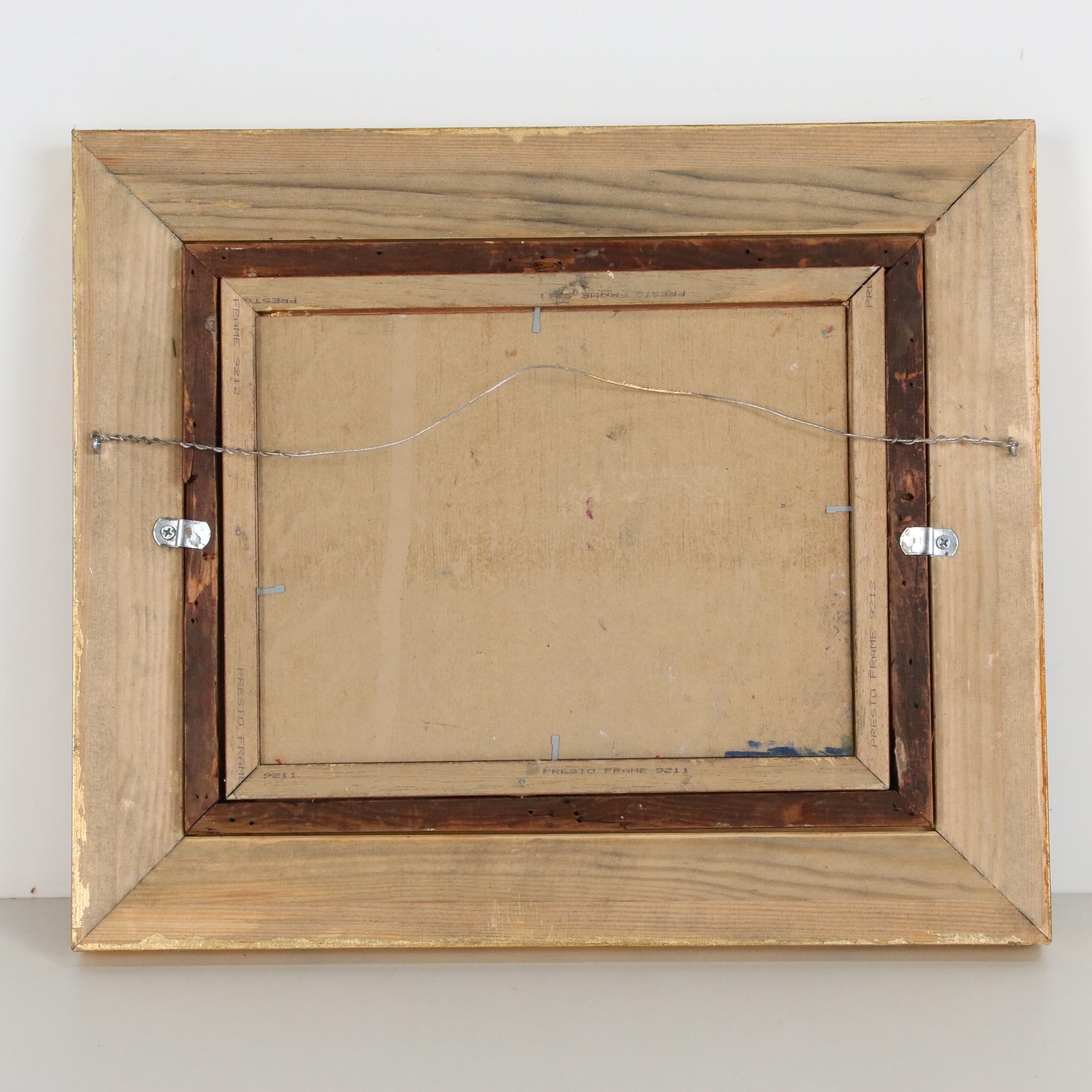 Harbor Scene Oil Painting of Boats at Wharf