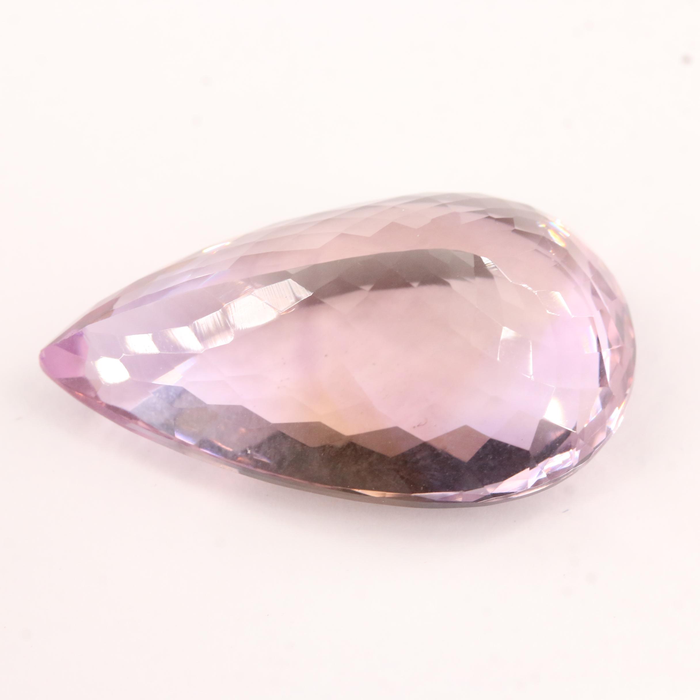 Loose 38.88 CT Pear Faceted Ametrine