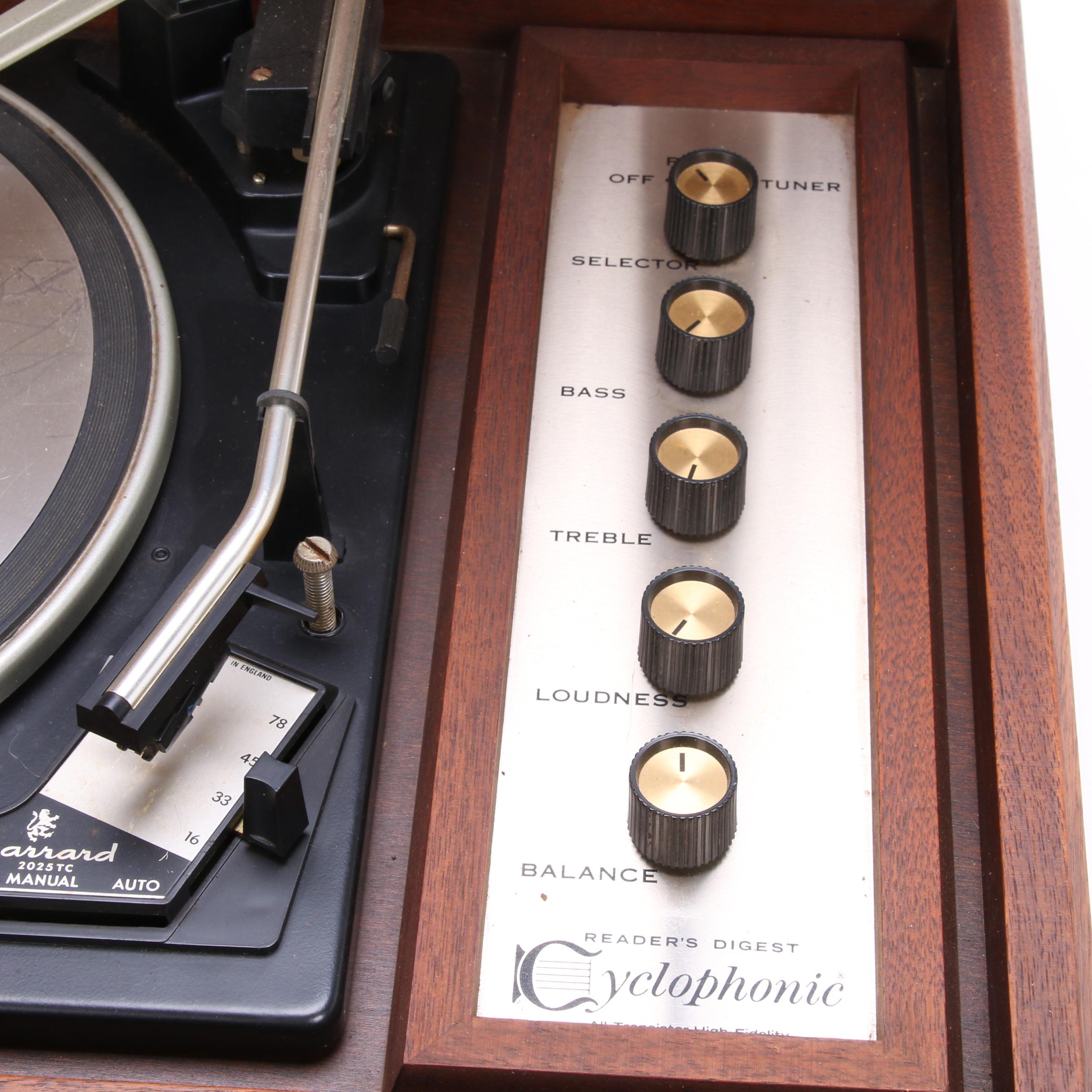 Reader's Digest Cyclophonic Stereophonic in Walnut Case with Garrard Turntable