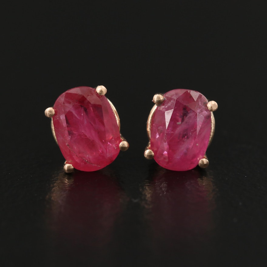 14K Ruby Stud Earrings