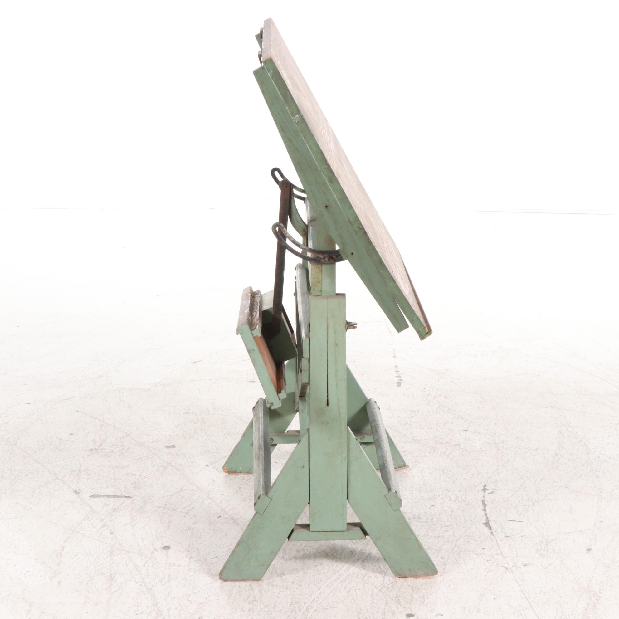 Painted Wood Student Drafting Desk, Early to Mid 20th Century