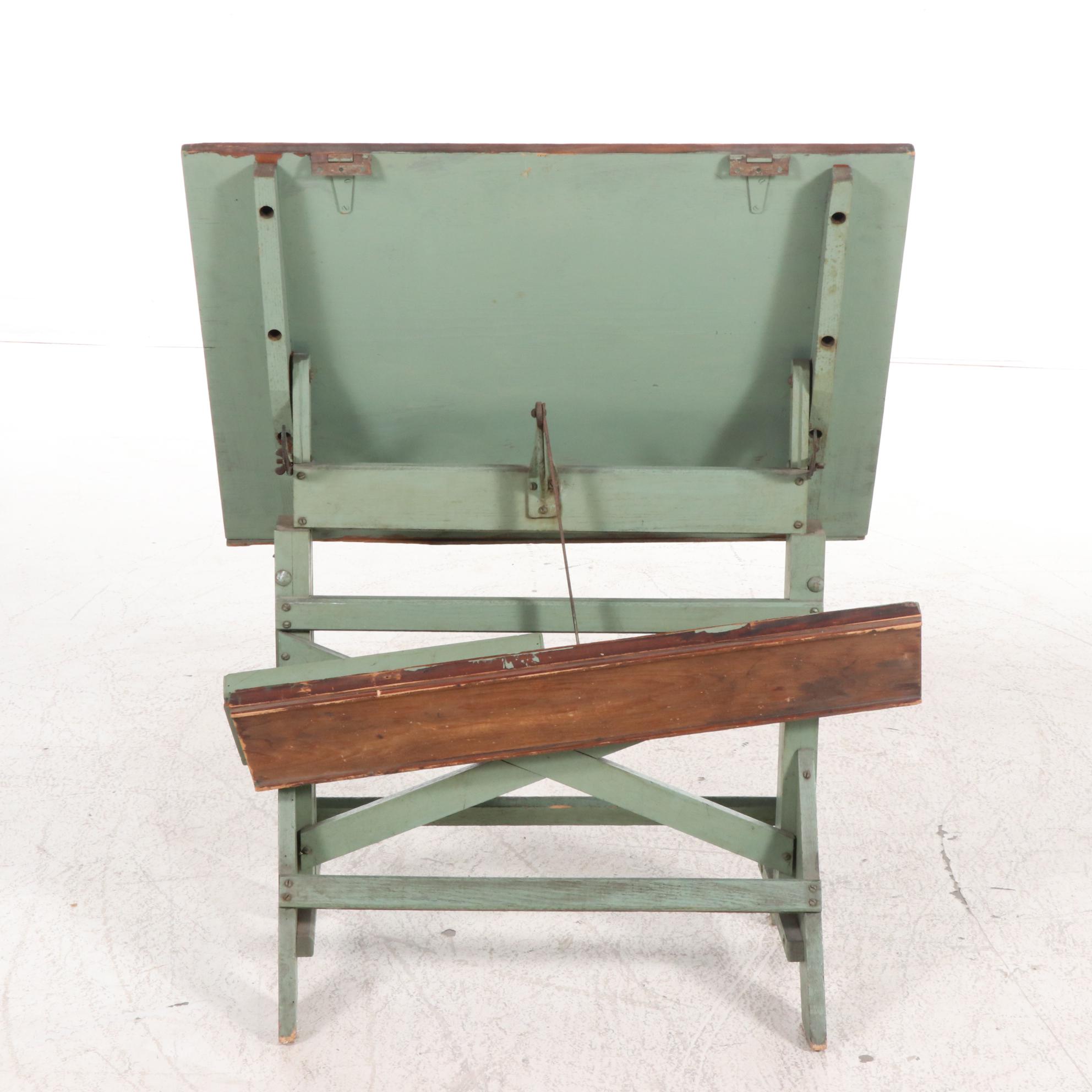Painted Wood Student Drafting Desk, Early to Mid 20th Century