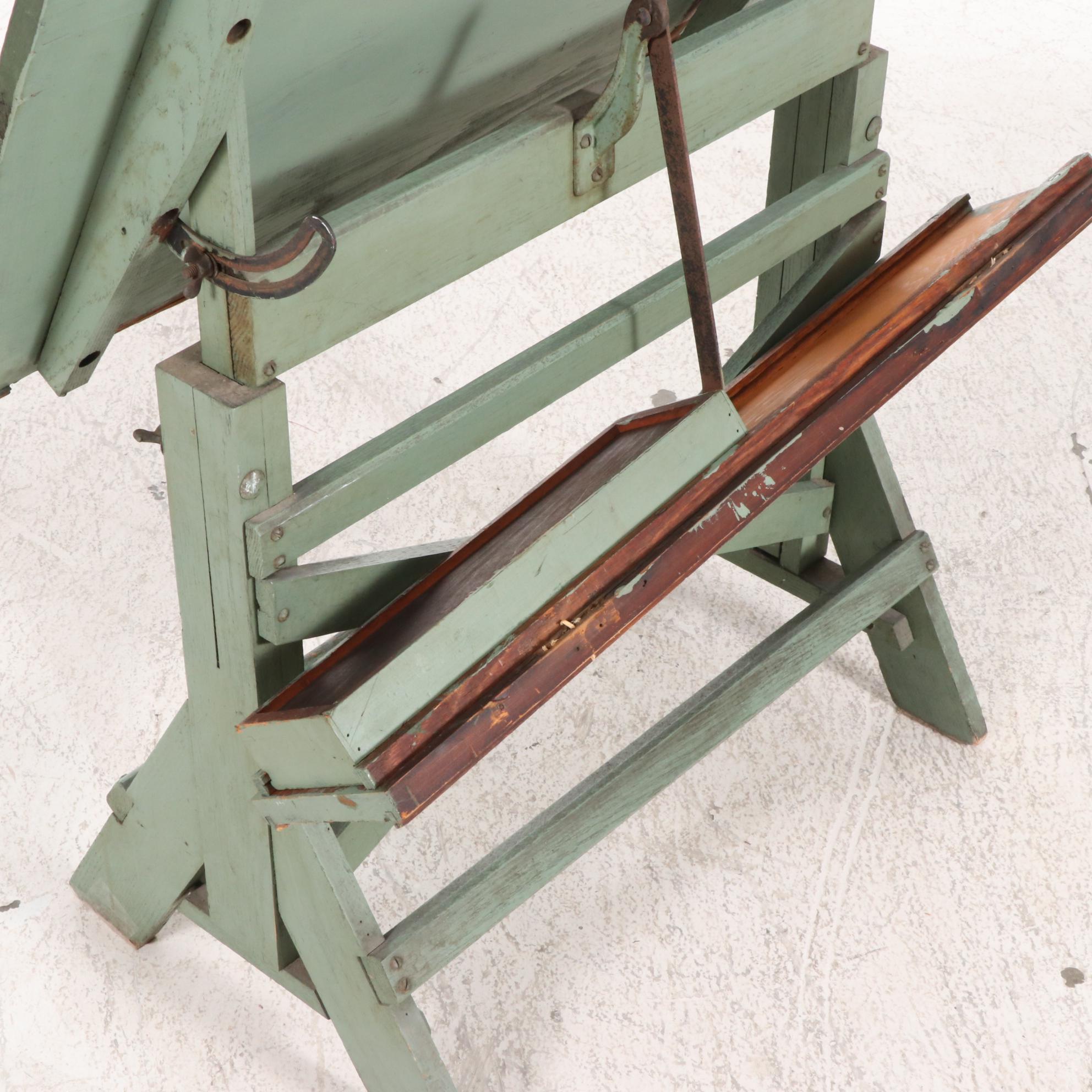 Painted Wood Student Drafting Desk, Early to Mid 20th Century
