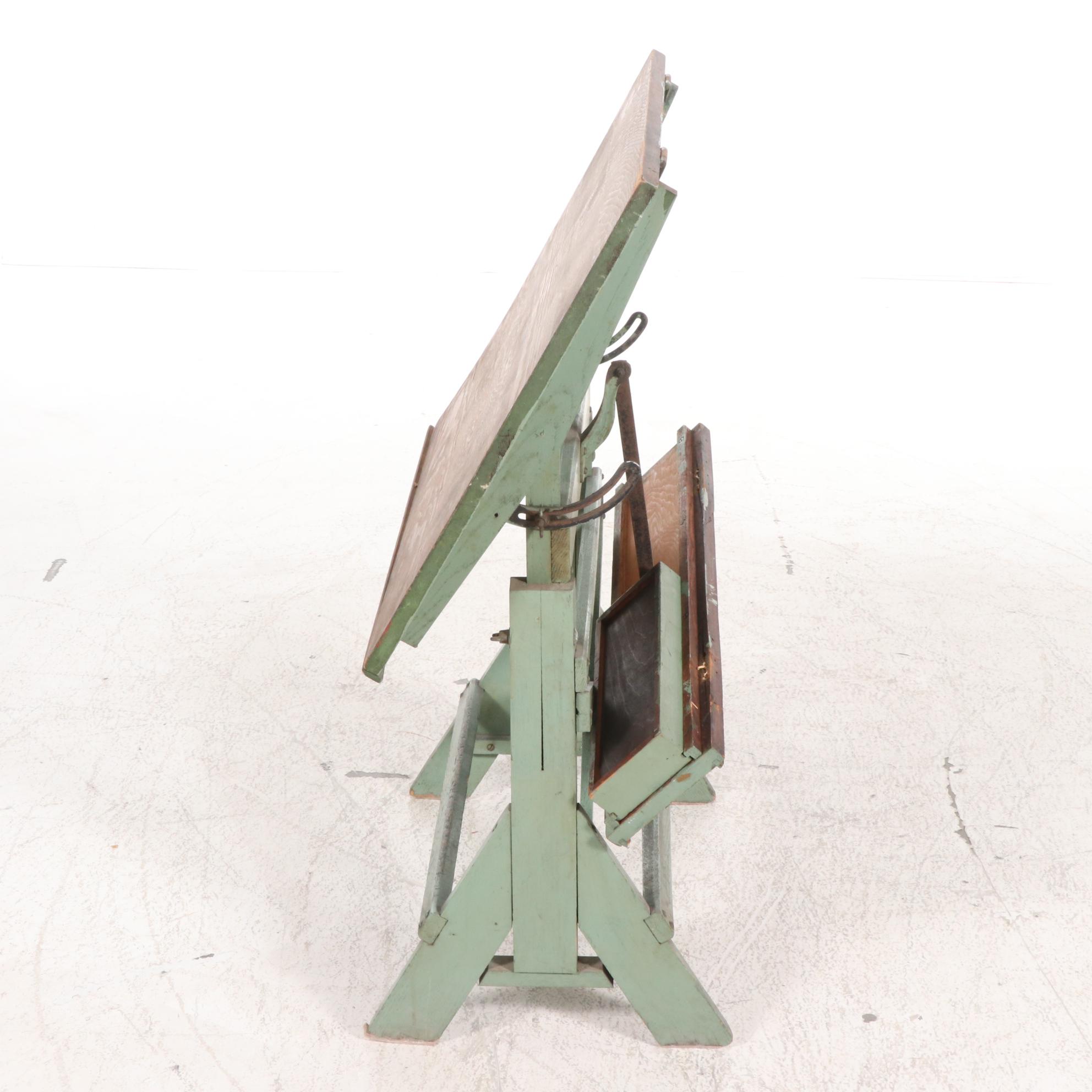 Painted Wood Student Drafting Desk, Early to Mid 20th Century