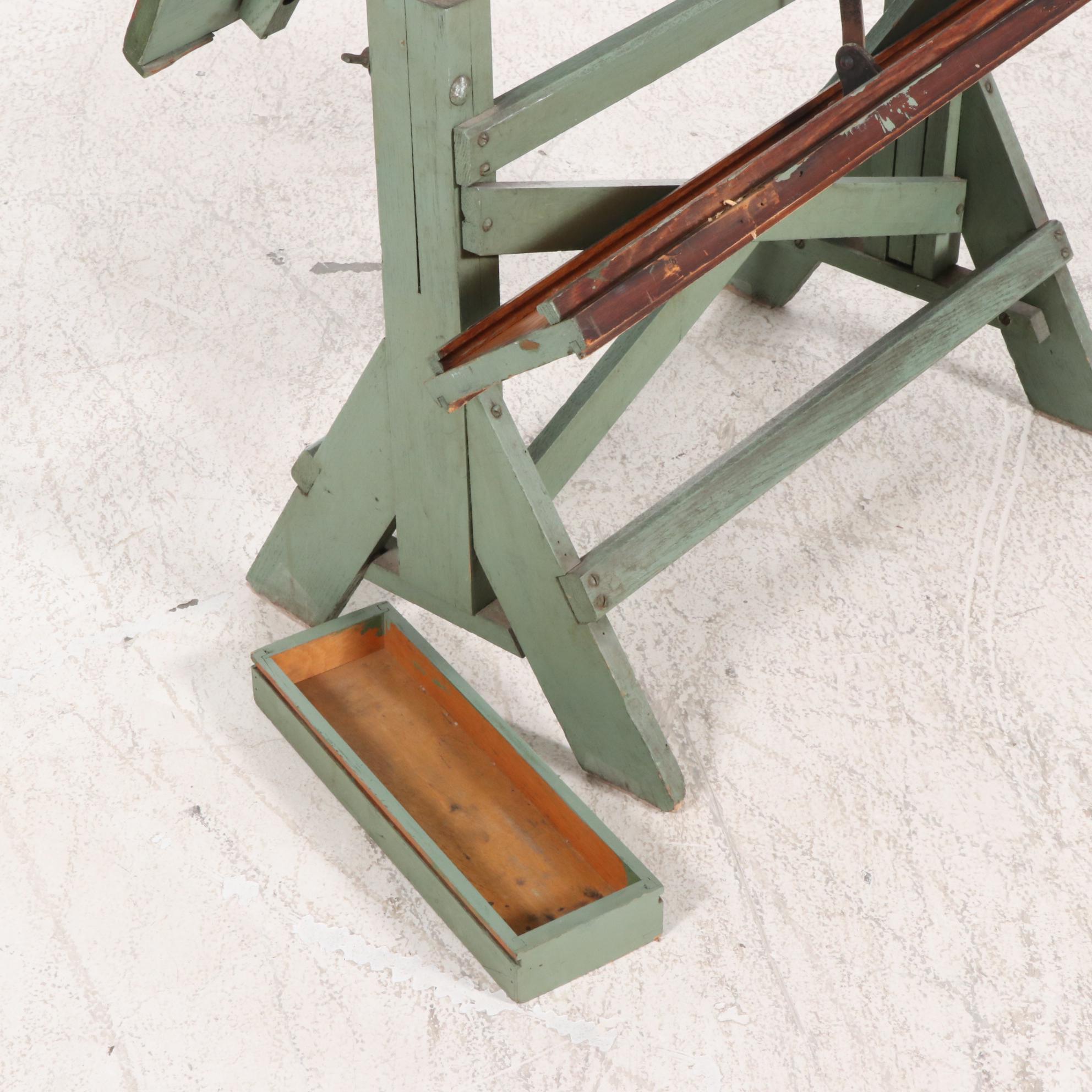 Painted Wood Student Drafting Desk, Early to Mid 20th Century