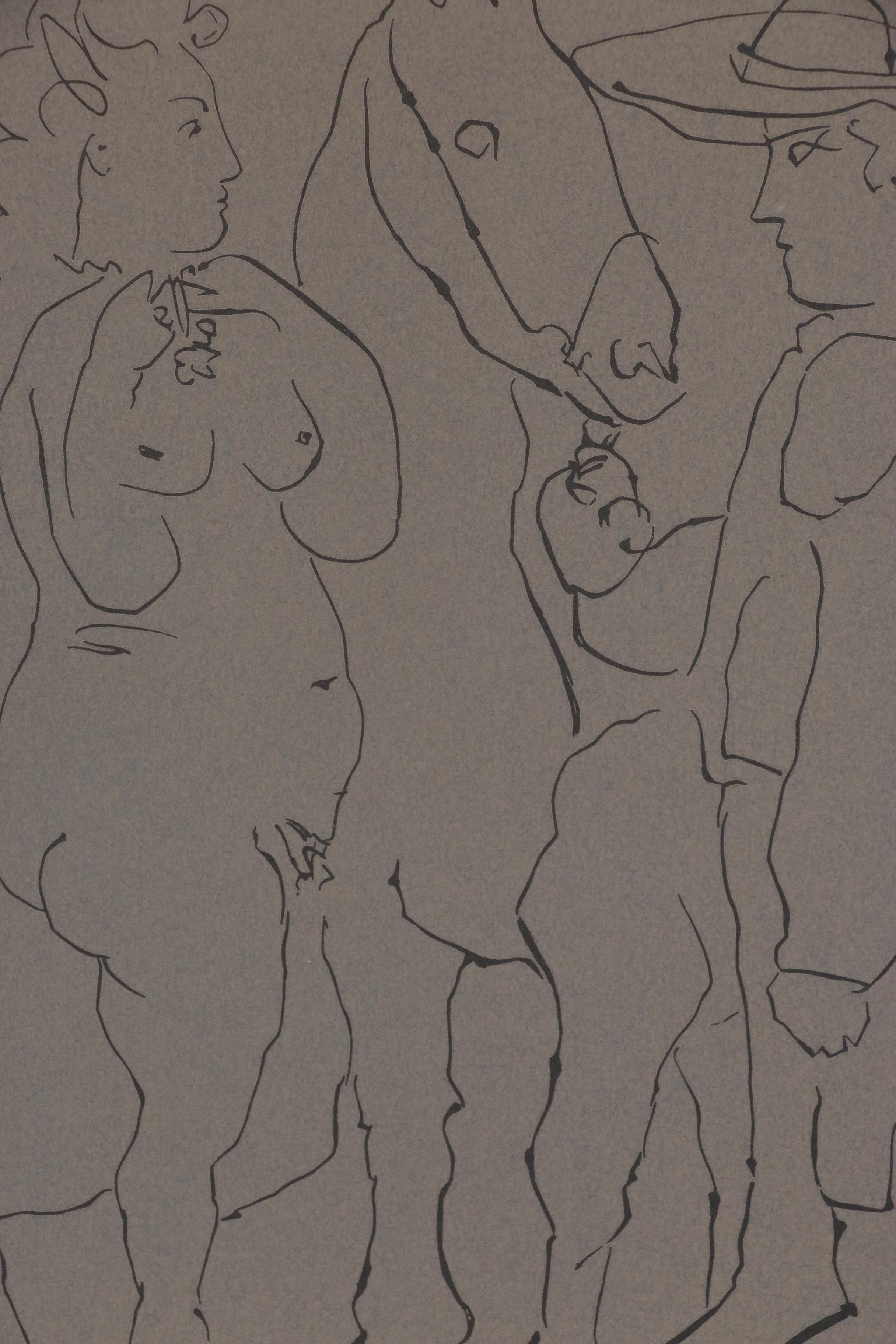 Pablo Picasso Linoleum Cut "Picador, Woman & Horse"