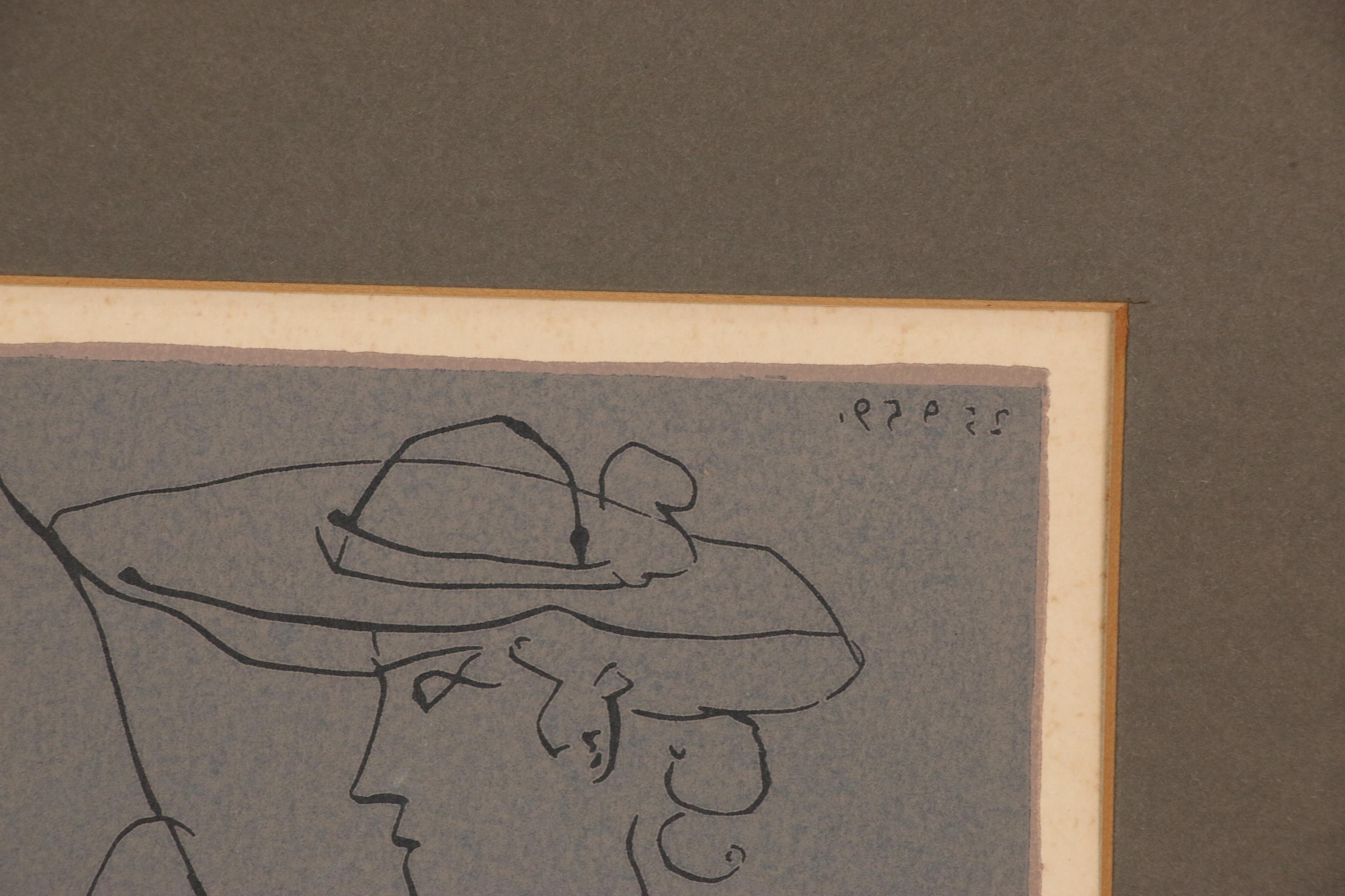 Pablo Picasso Linoleum Cut "Picador, Woman & Horse"