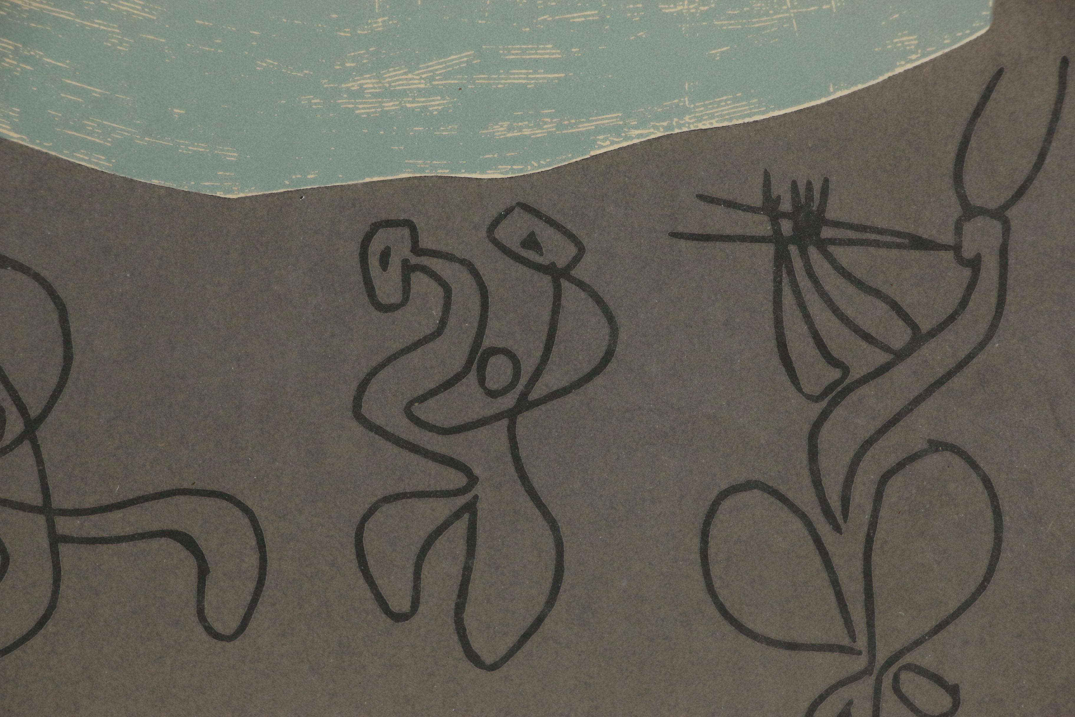 Pablo Picasso Linoleum Cut "Bacchanale with Bull"