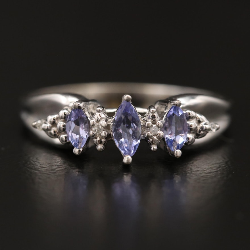 10K Tanzanite and Diamond Ring