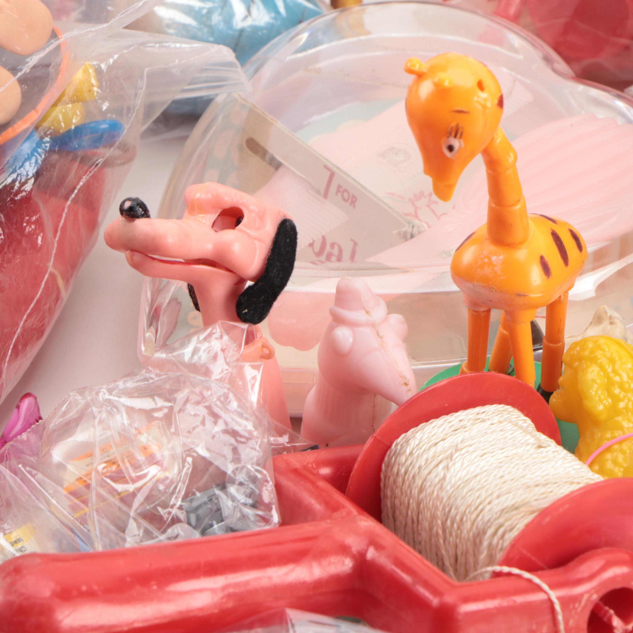 Carnival Toy Prizes, Chinese Checkers, "Snow White" Game, and More, Mid-20th C.