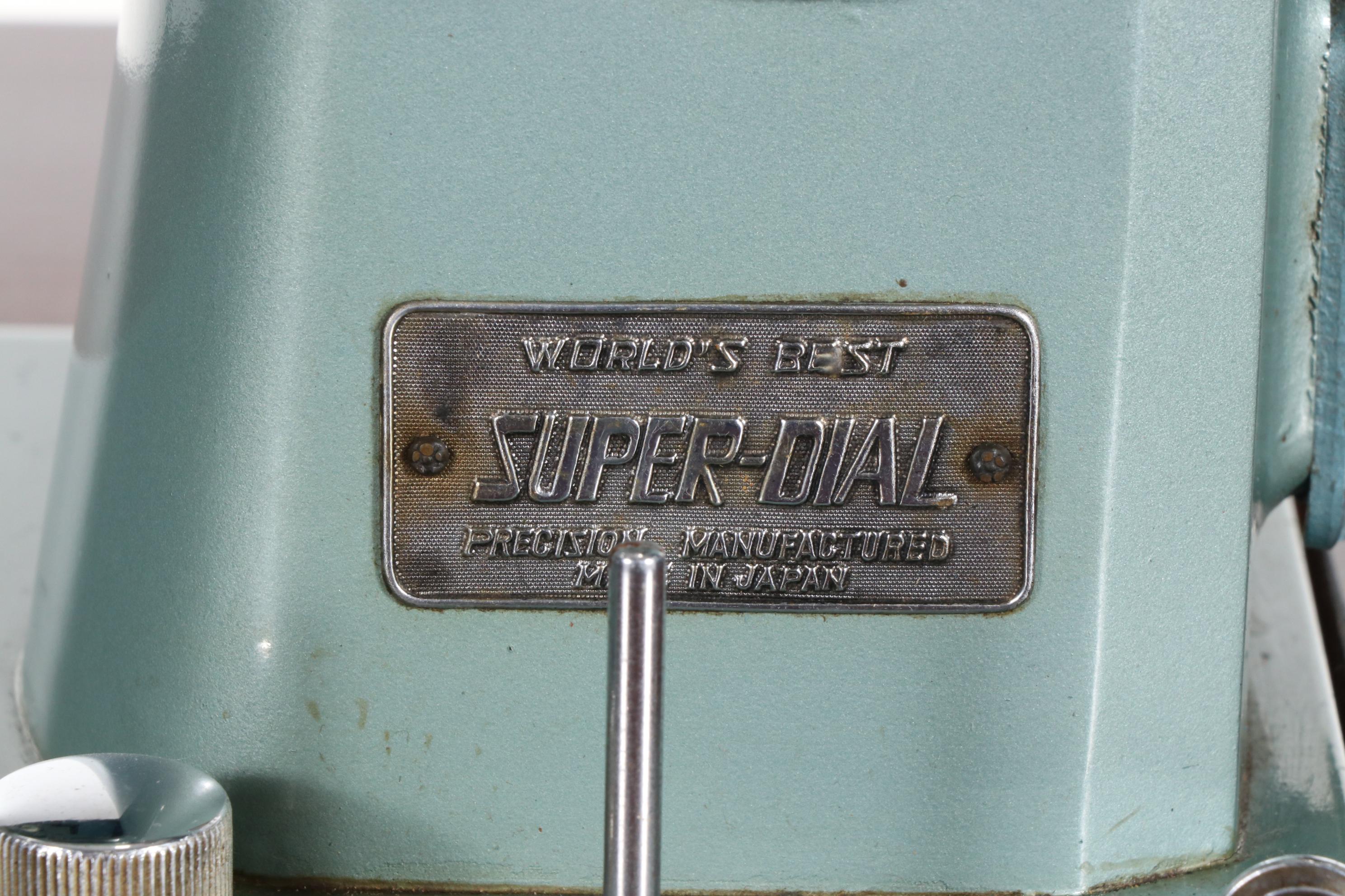 Morse Teal Metal Sewing Machine and Table, Mid-20th Century