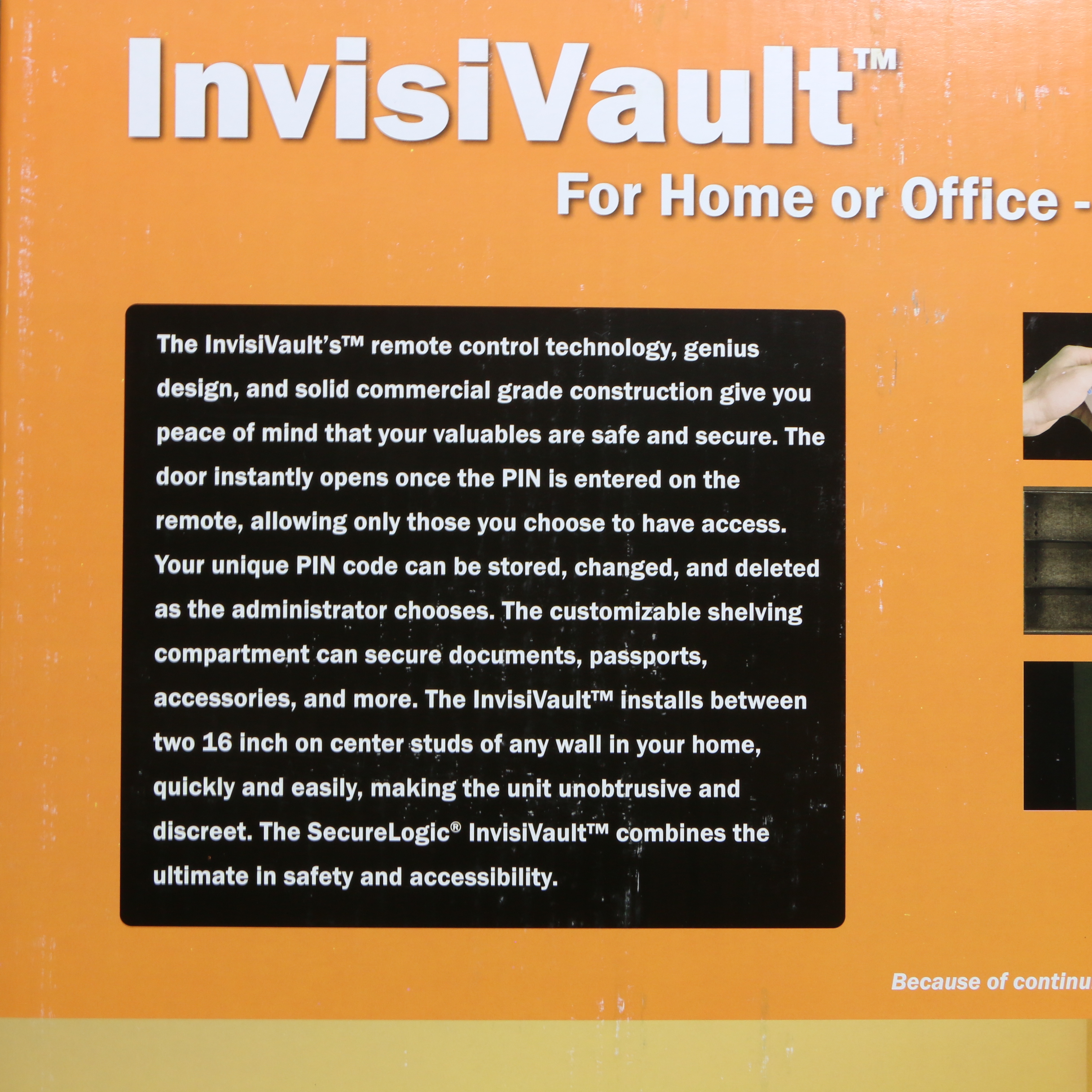 Secure Logic "InvisiVault" Wall Vault with Remote Control