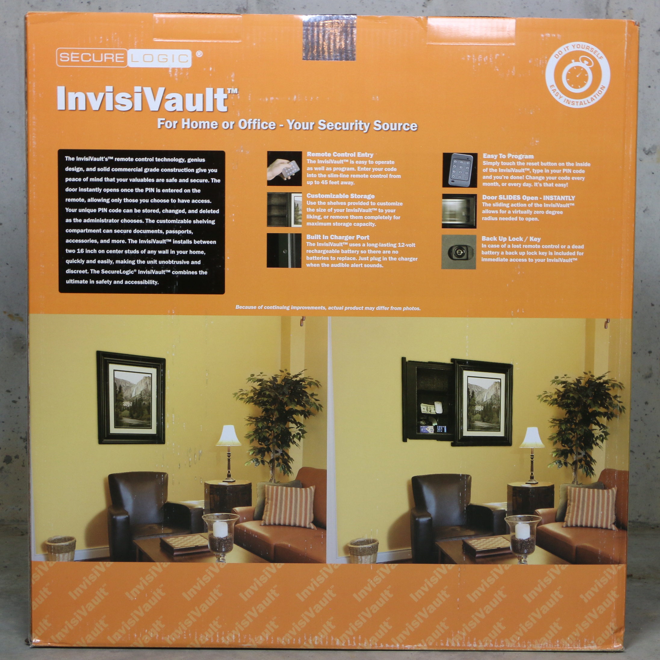 Secure Logic "InvisiVault" Wall Vault with Remote Control