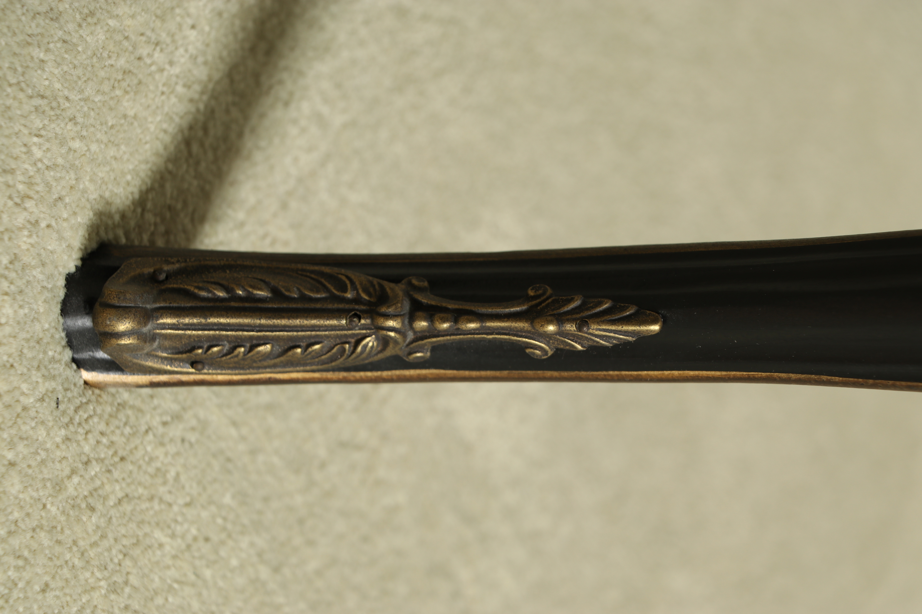 Drexel Heritage Louis XV Style Embossed Leather Top Black Desk