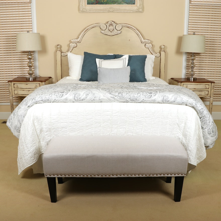 Habersham "Normandy" Carved Sandemar Finish Queen Bed