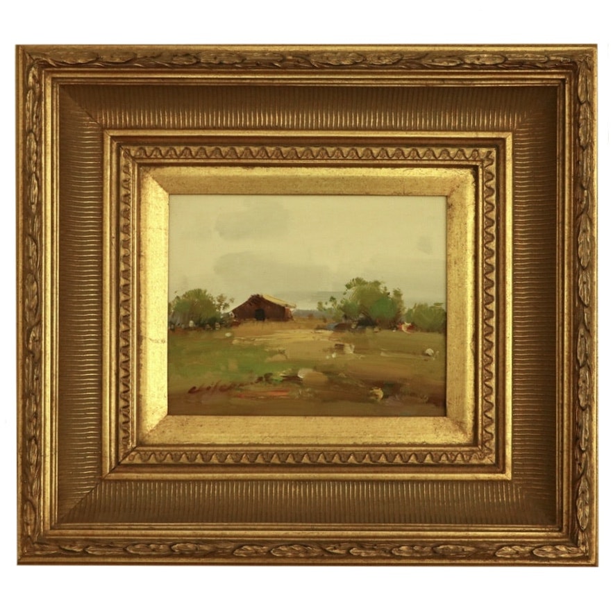 Landscape Oil Painting "Farm Scene"