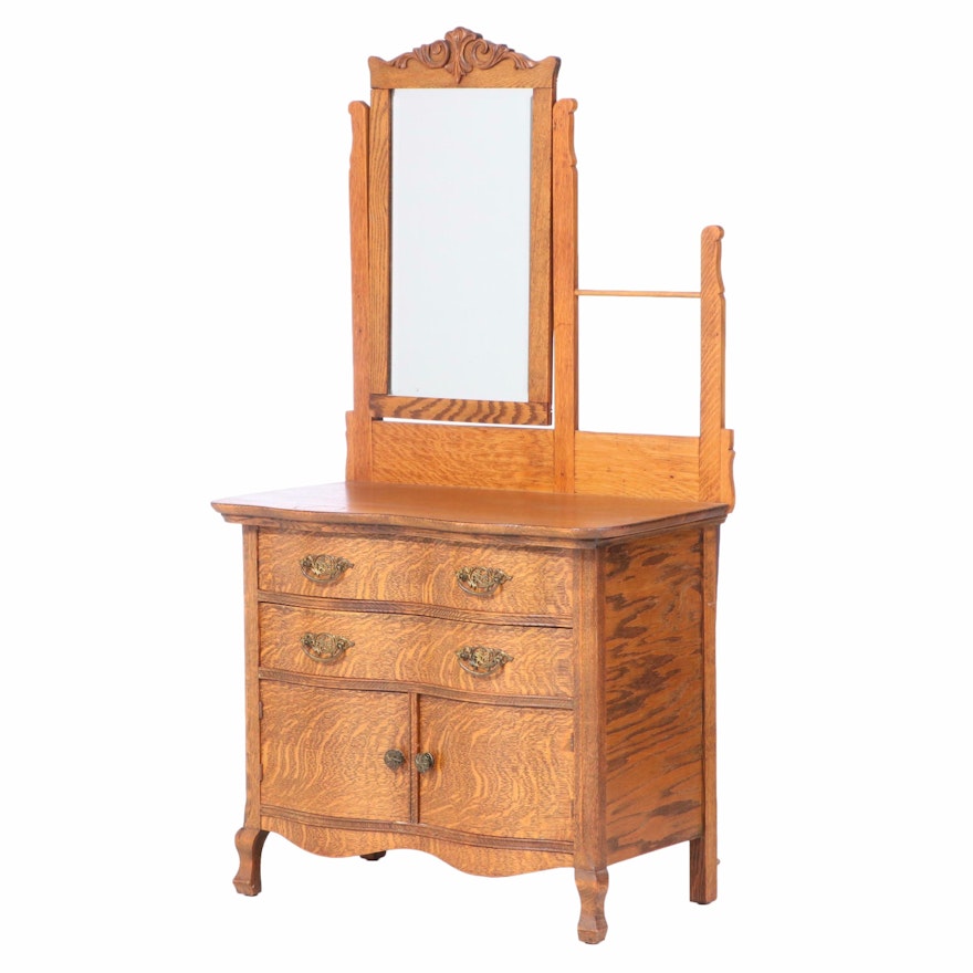 Late Victorian Oak Washstand, Late 19th or Early 20th Century