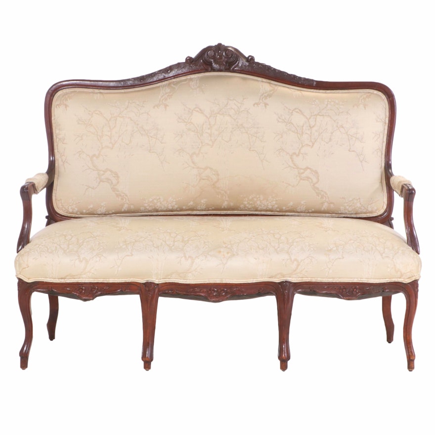 Victorian, Rococo Revival Carved Walnut Settee, Late 19th Century