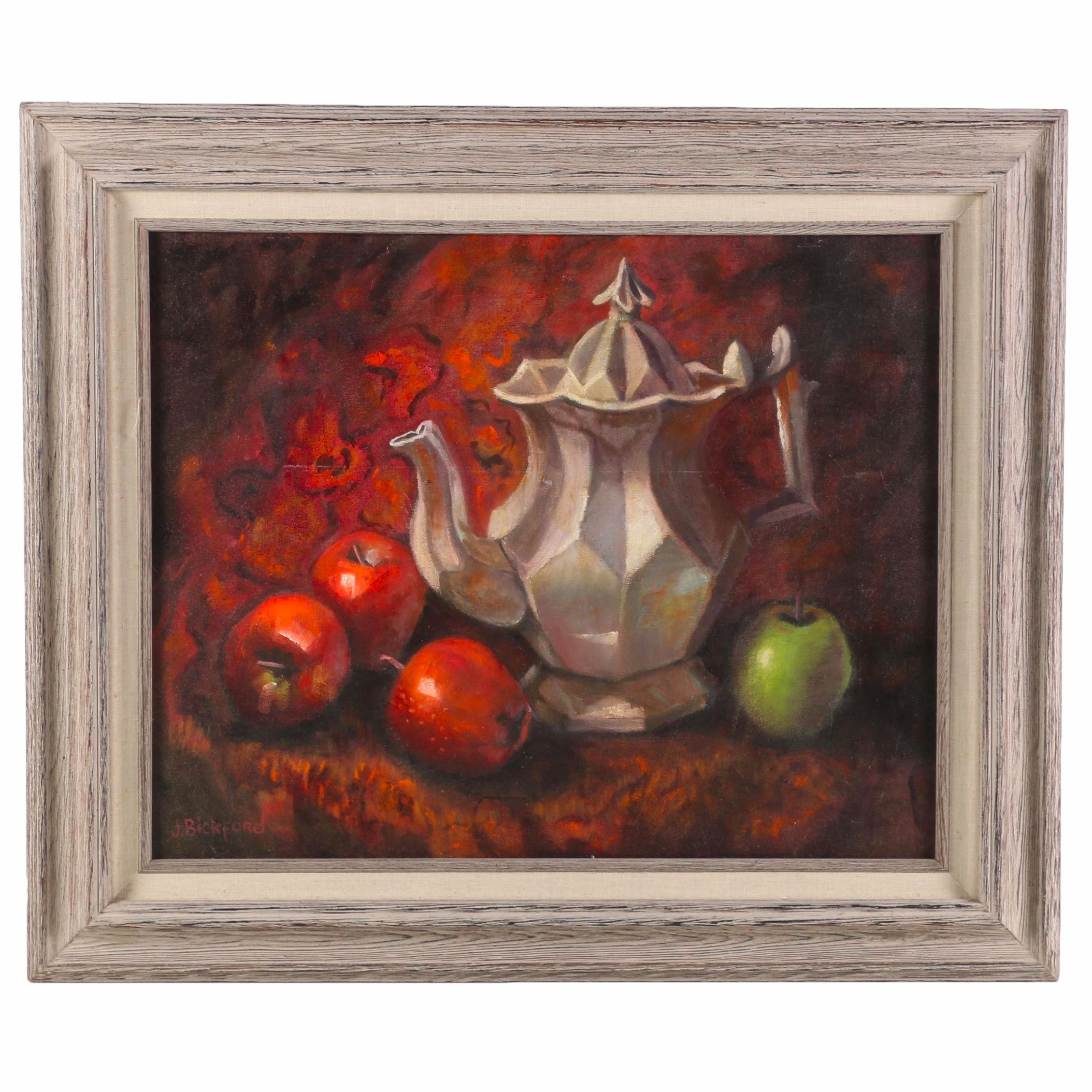 Jane Bickford Oil Painting "Teapot & Apples"