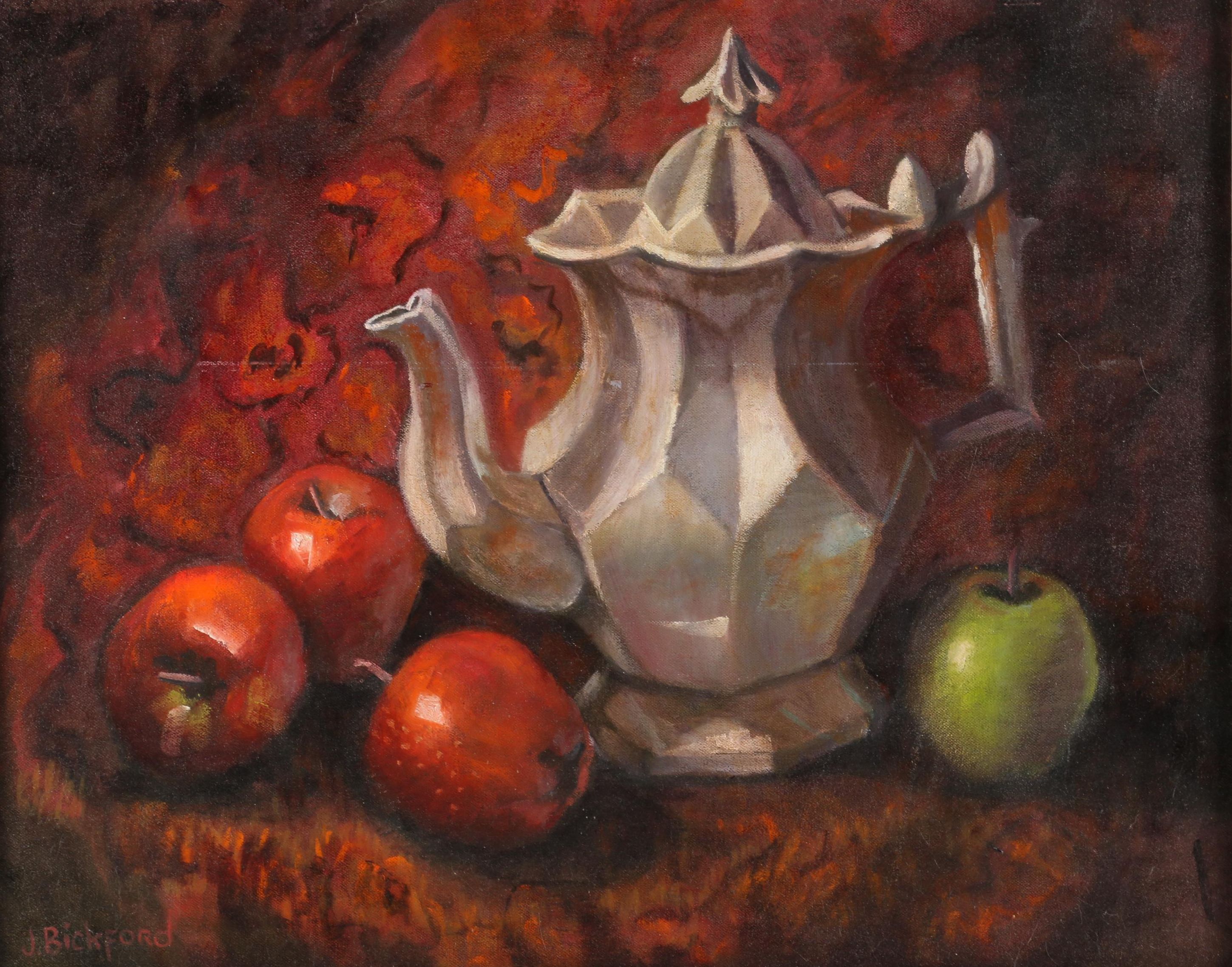 Jane Bickford Oil Painting "Teapot & Apples"